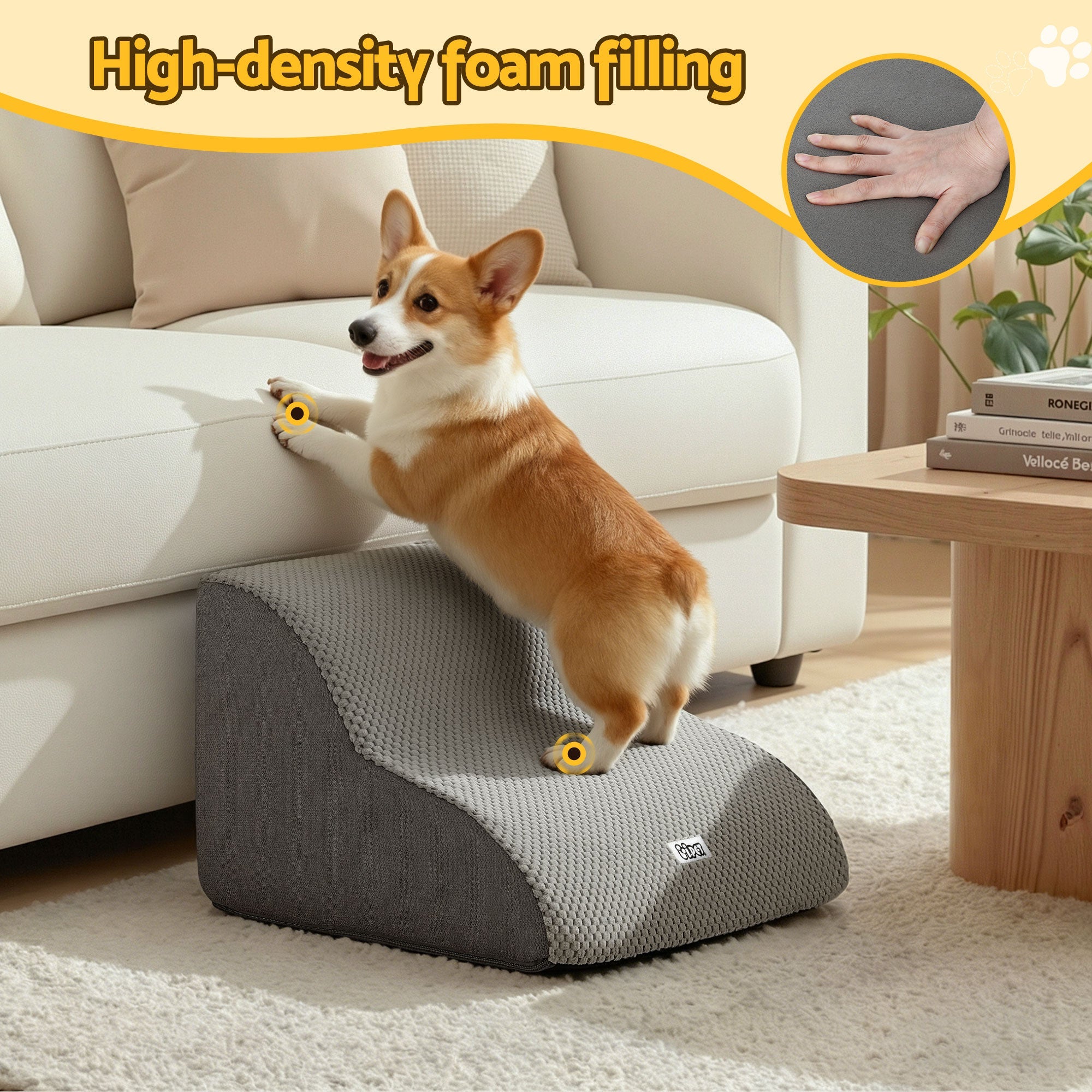 Dog Ramp 2 Steps For Small Dogs Bed Sofa Car Foam Non - Slip Pet Cat Stairs - Pet Care > Dog Supplies > Dog Steps & Ramps - Rivercity House & Home Co. (ABN 18 642 972 209) - Affordable Modern Furniture Australia