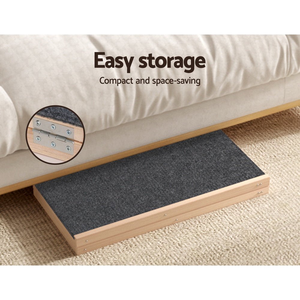 Dog Ramp 70cm Adjustable Height Wooden Steps Stairs For Bed Sofa Car Foldable - Pet Care > Dog Supplies > Dog Steps & Ramps - Rivercity House & Home Co. (ABN 18 642 972 209) - Affordable Modern Furniture Australia