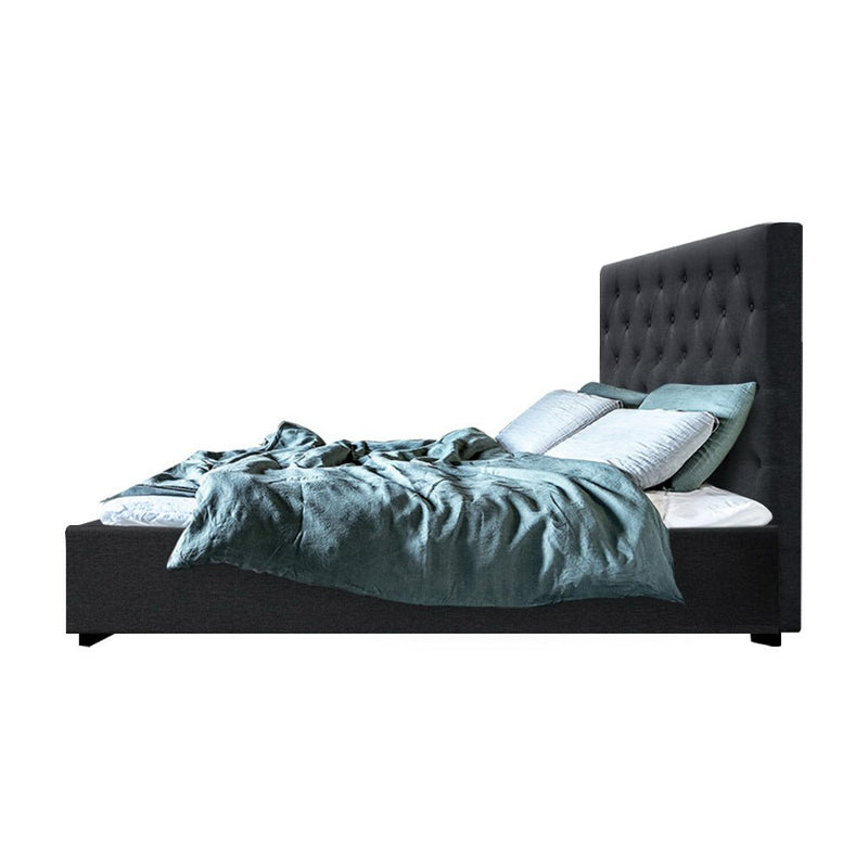 Dorilla Storage Double Bed Frame Charcoal - Rivercity House & Home Co. (ABN 18 642 972 209) - Affordable Modern Furniture Australia