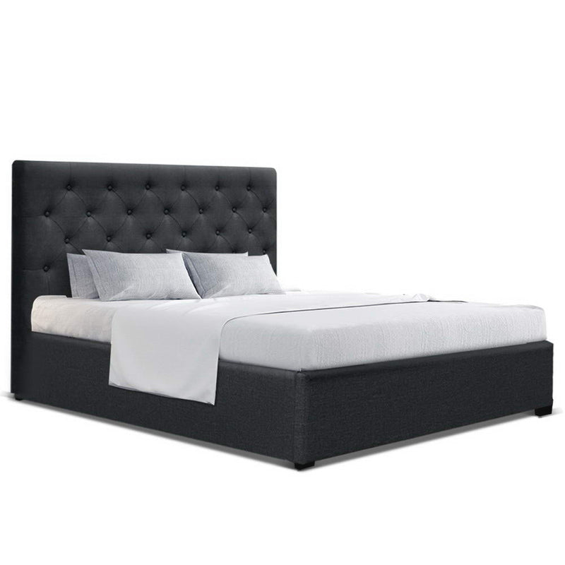 Dorilla Storage Double Bed Frame Charcoal - Rivercity House & Home Co. (ABN 18 642 972 209) - Affordable Modern Furniture Australia