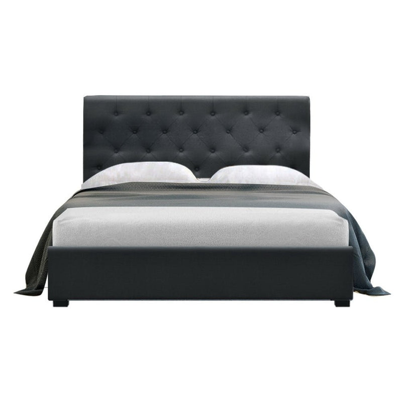 Dorilla Storage Double Bed Frame Charcoal - Rivercity House & Home Co. (ABN 18 642 972 209) - Affordable Modern Furniture Australia