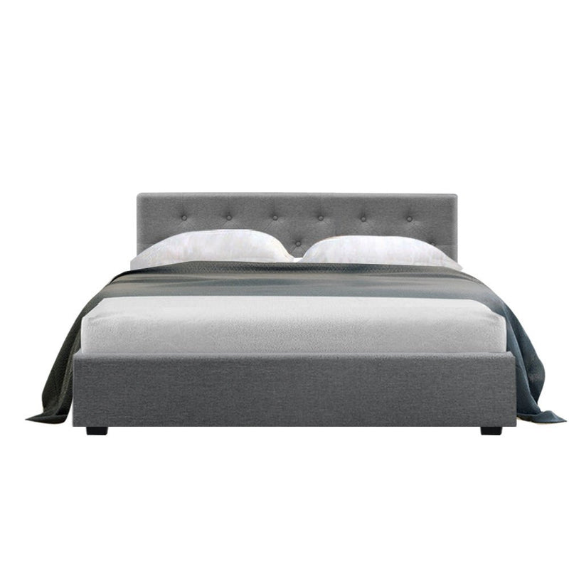 Dorilla Storage Double Bed Frame Grey - Rivercity House & Home Co. (ABN 18 642 972 209) - Affordable Modern Furniture Australia