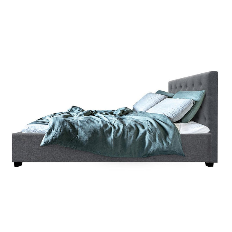 Dorilla Storage Double Bed Frame Grey - Rivercity House & Home Co. (ABN 18 642 972 209) - Affordable Modern Furniture Australia