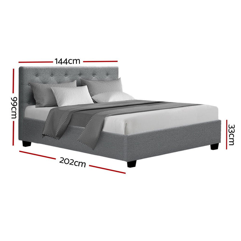 Dorilla Storage Double Bed Frame Grey - Rivercity House & Home Co. (ABN 18 642 972 209) - Affordable Modern Furniture Australia