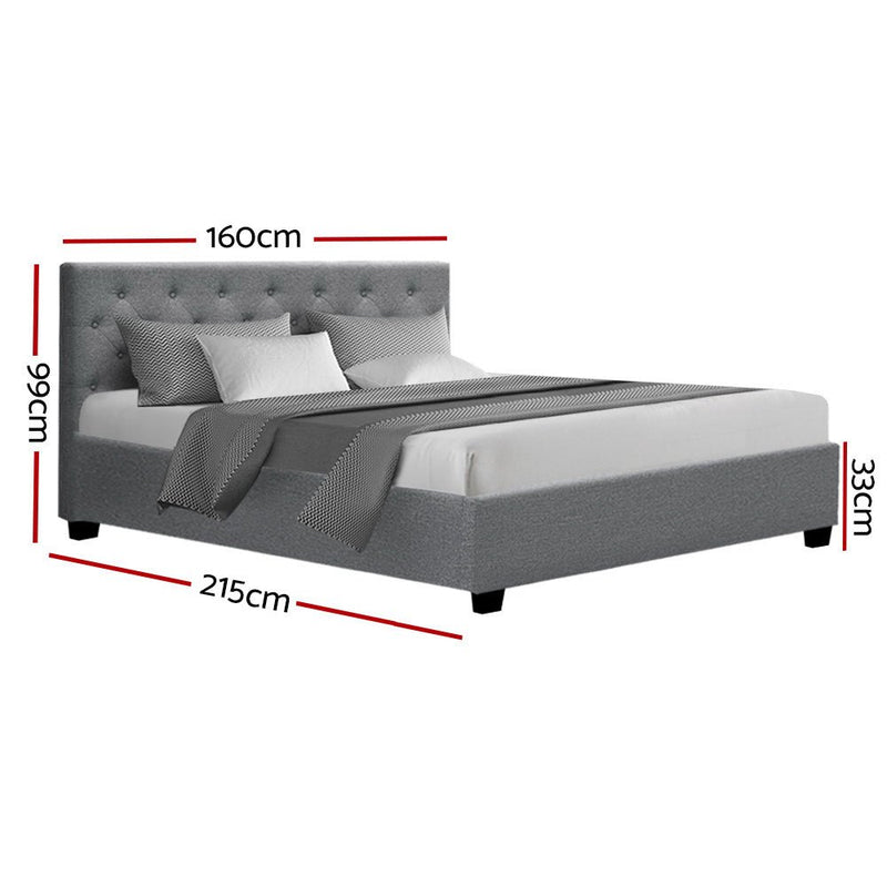 Dorilla Storage Queen Bed Frame Grey - Rivercity House & Home Co. (ABN 18 642 972 209) - Affordable Modern Furniture Australia