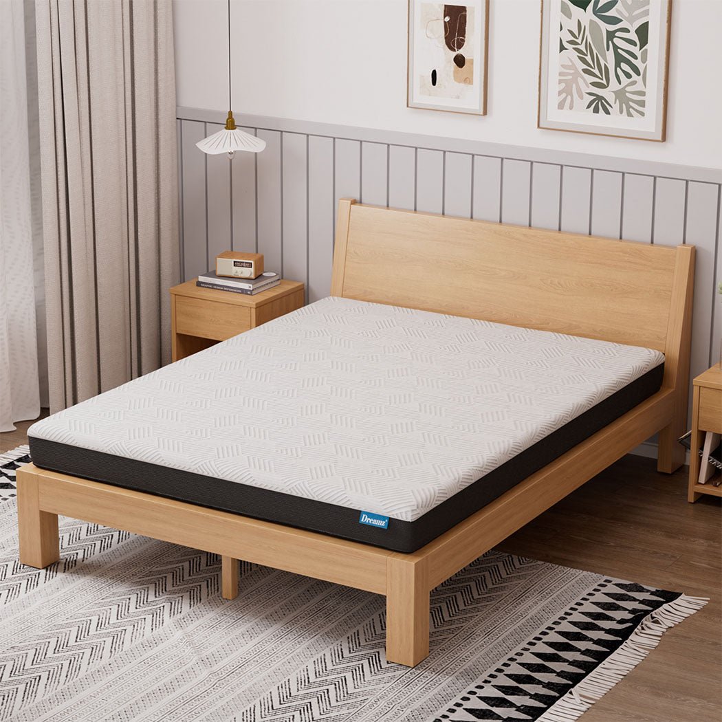 Double 15cm Medium Firm Gel Memory Foam Cooling Mattress - White - Rivercity House & Home Co. (ABN 18 642 972 209) - Affordable Modern Furniture Australia