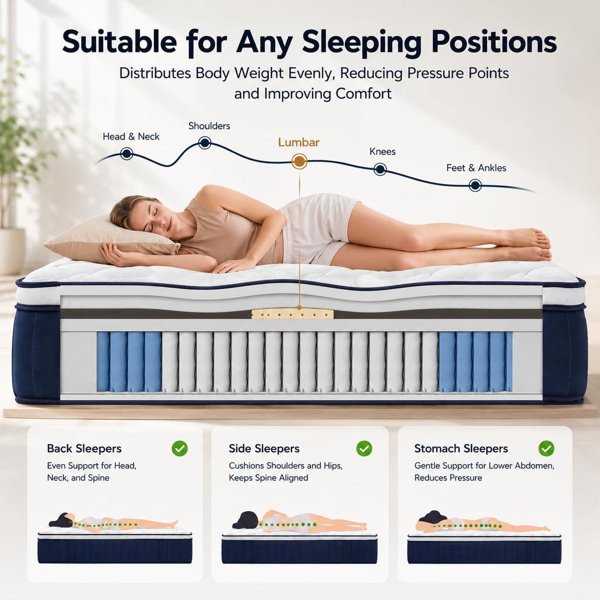 Double 30cm Latex Hybrid Mattress with Metal Bed Frame Bundle - Furniture > Bedroom > Beds & Bed Frames - Rivercity House & Home Co. (ABN 18 642 972 209) - Affordable Modern Furniture Australia