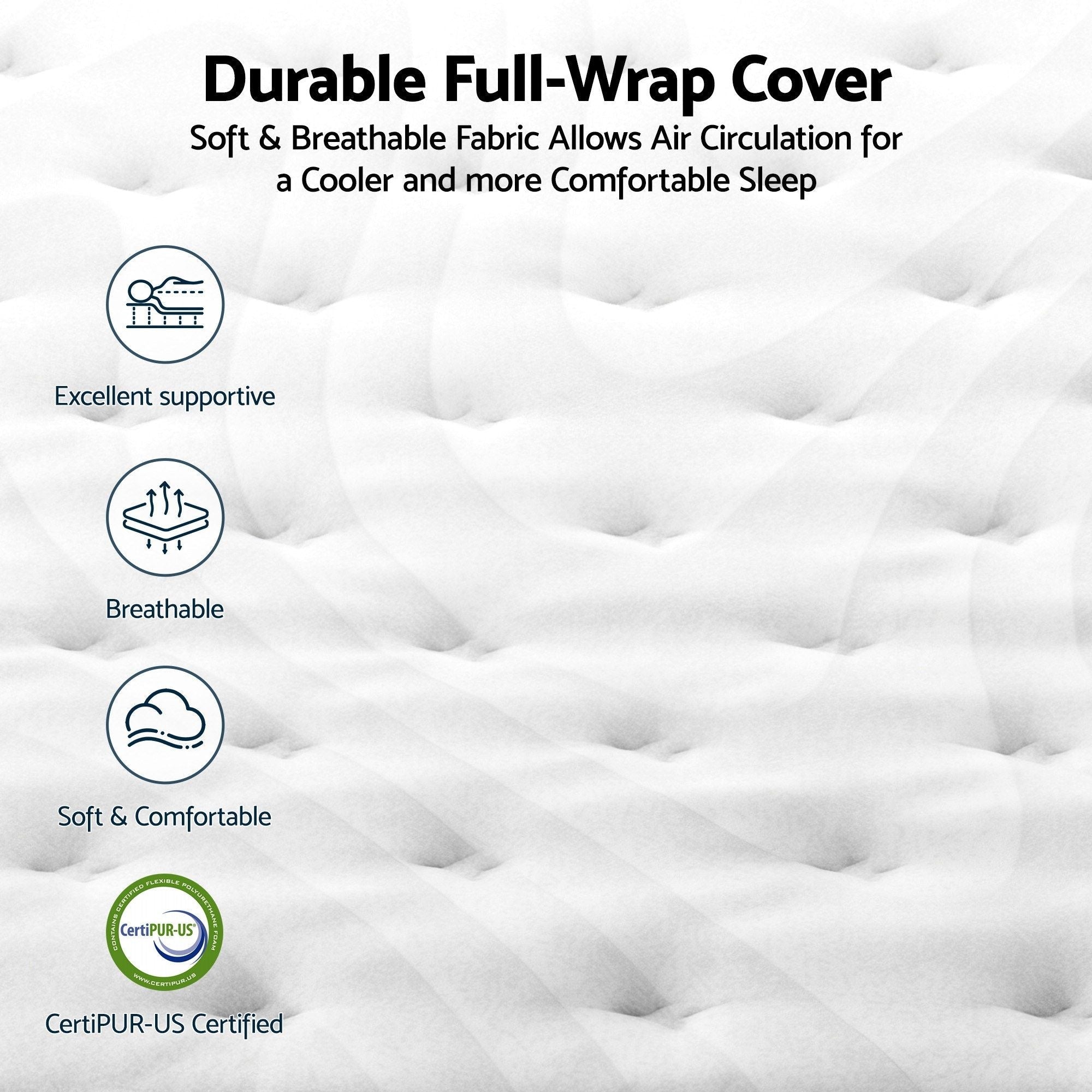 Double 30cm Medium Firm Latex Hybrid Mattress and Pine Bed Frame Bundle - Furniture > Bedroom > Beds & Bed Frames - Rivercity House & Home Co. (ABN 18 642 972 209) - Affordable Modern Furniture Australia