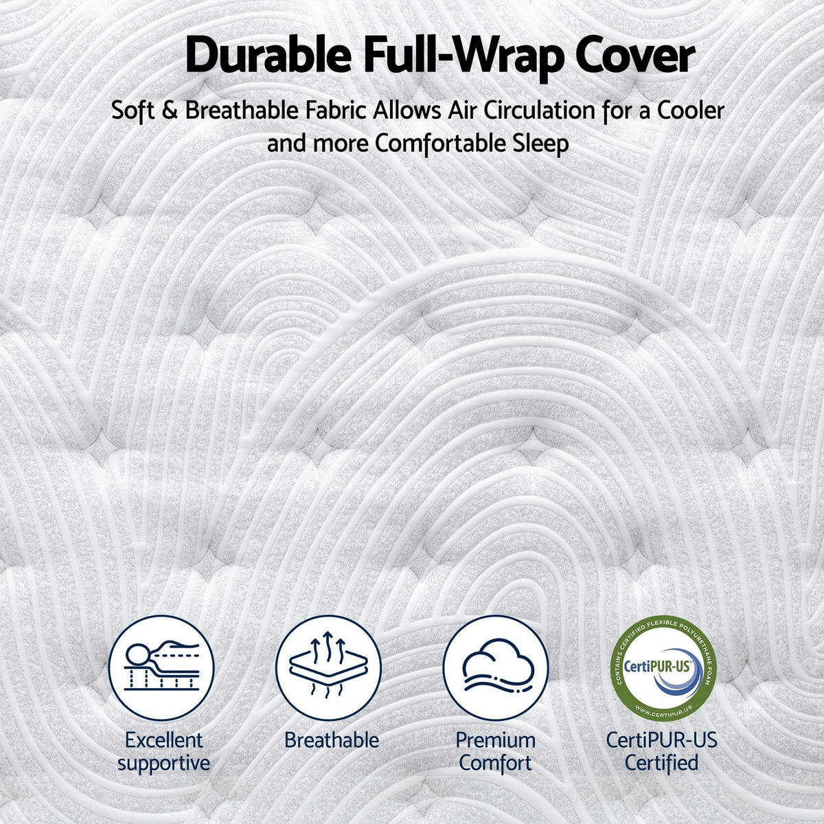 Double 34cm Gel Cooling Tencel Hybrid Mattress Bundle with 2 Memory Foam Pillows - Furniture > Mattresses > Double Mattress - Rivercity House & Home Co. (ABN 18 642 972 209) - Affordable Modern Furniture Australia