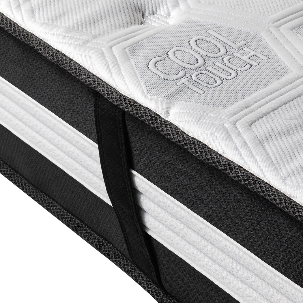 Double 5 - Zone 25cm Cooling Pocket Spring Mattress - Black/White - Rivercity House & Home Co. (ABN 18 642 972 209) - Affordable Modern Furniture Australia