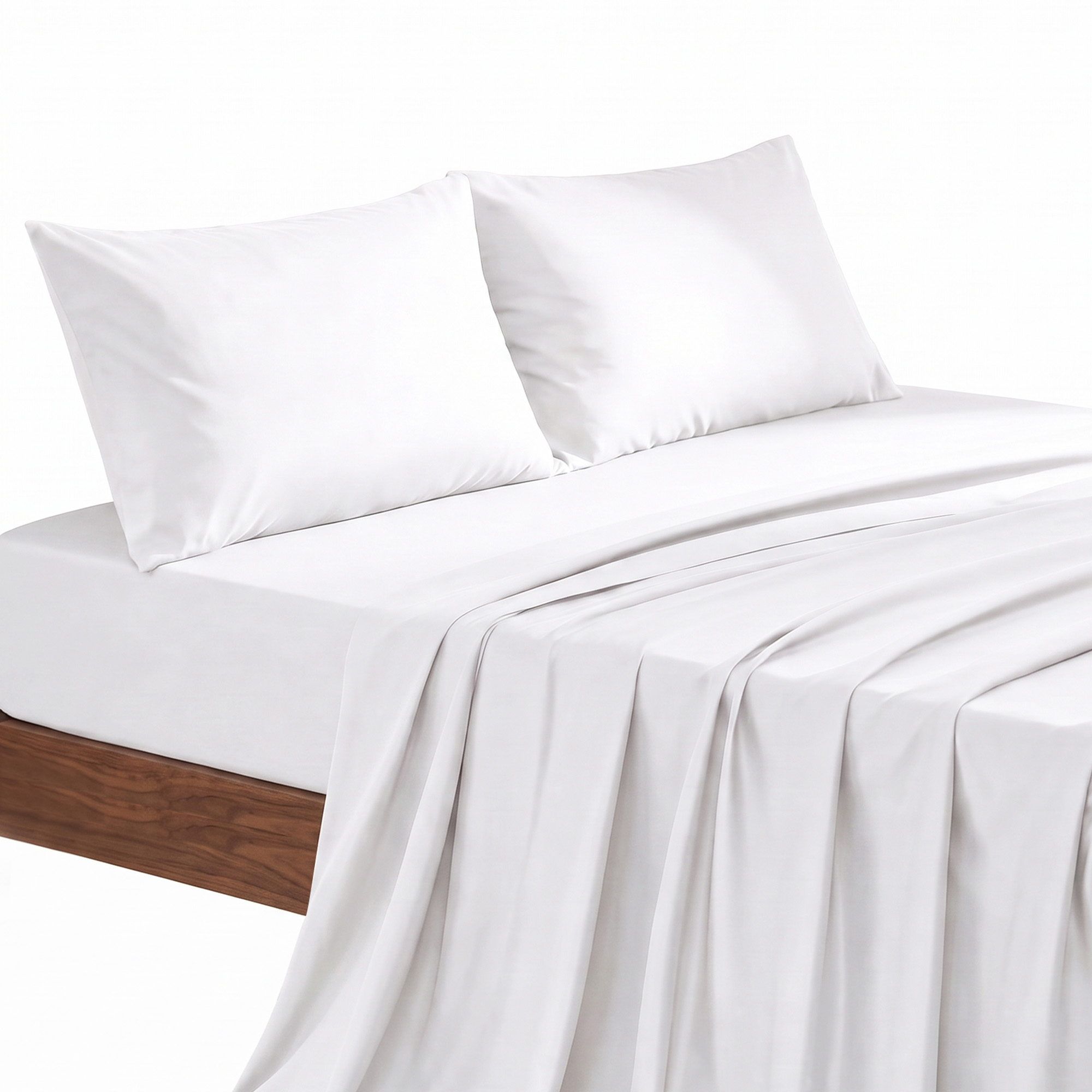 Double 500TC Cotton 4Pcs Sheet Set with 40cm Extra Deep Pocket for Thick Mattresses Sateen Weave for Sweaty Nights White - Home & Garden > Bedding > Bed Sheets - Rivercity House & Home Co. (ABN 18 642 972 209) - Affordable Modern Furniture Australia
