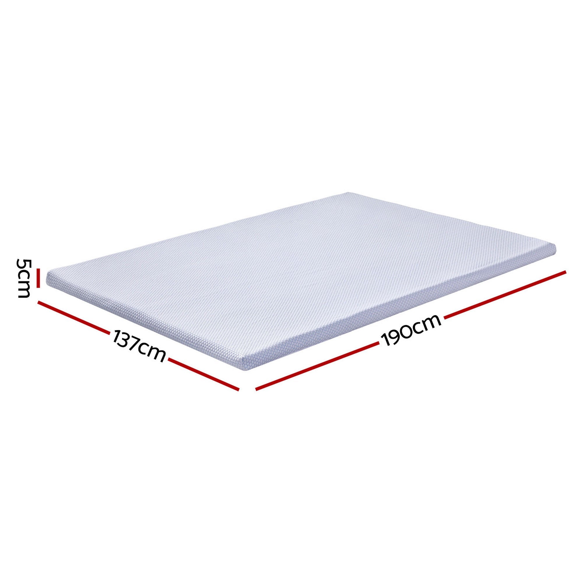 Double 5cm 7 - Zone Natural Latex Topper with Ice Silk Cooling Cover - White - Furniture > Mattresses > Mattress Toppers - Rivercity House & Home Co. (ABN 18 642 972 209) - Affordable Modern Furniture Australia