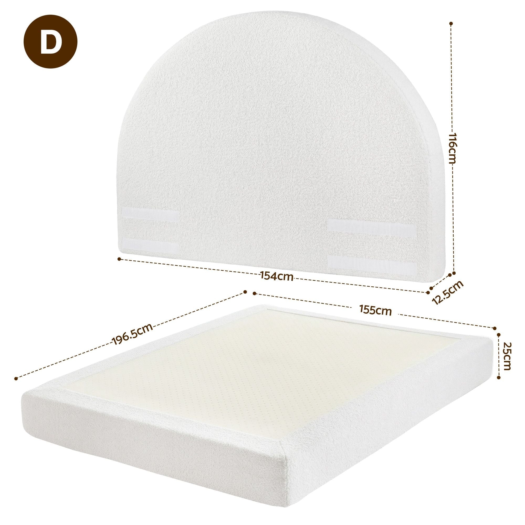 Double Bed Frame Boucle Fabric Vacuum Compressed Beds Removable Washable Cover No - Assembly - Furniture > Bedroom > Beds & Bed Frames - Rivercity House & Home Co. (ABN 18 642 972 209) - Affordable Modern Furniture Australia