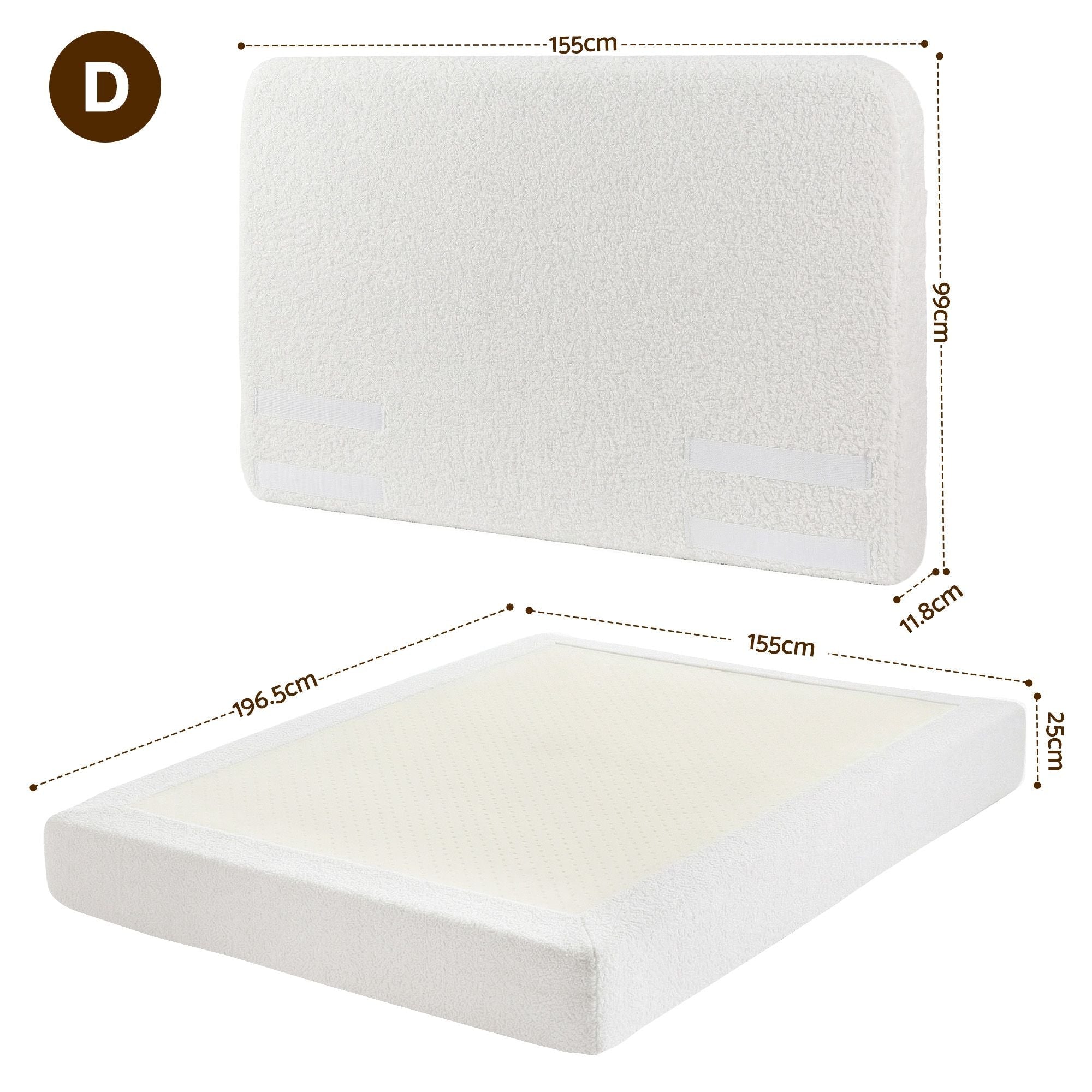 Double Bed Frame Boucle Fabric Vacuum Compressed Beds Removable Washable Cover - Furniture > Bedroom > Beds & Bed Frames - Rivercity House & Home Co. (ABN 18 642 972 209) - Affordable Modern Furniture Australia