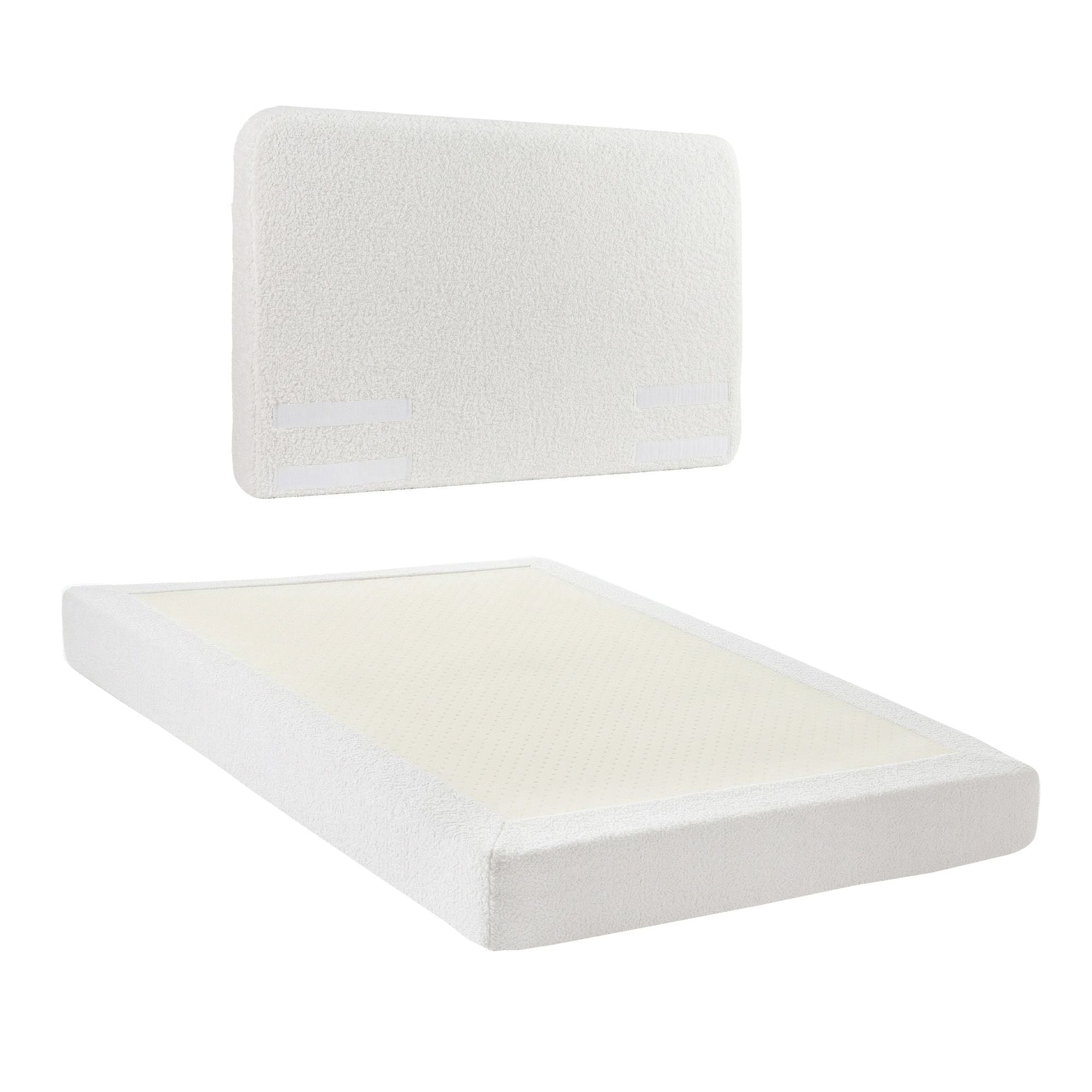 Double Bed Frame Boucle Fabric Vacuum Compressed Beds Removable Washable Cover - Furniture > Bedroom > Beds & Bed Frames - Rivercity House & Home Co. (ABN 18 642 972 209) - Affordable Modern Furniture Australia