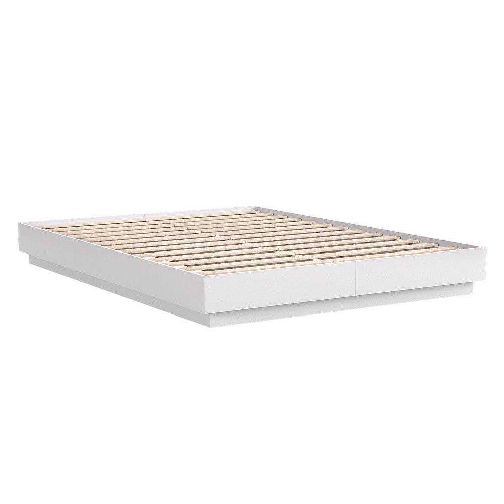 Double Bed Frame with 16Colour Led Light Wooden Platform Bed Base DAYGLOW - Furniture > Bedroom > Beds & Bed Frames - Rivercity House & Home Co. (ABN 18 642 972 209) - Affordable Modern Furniture Australia