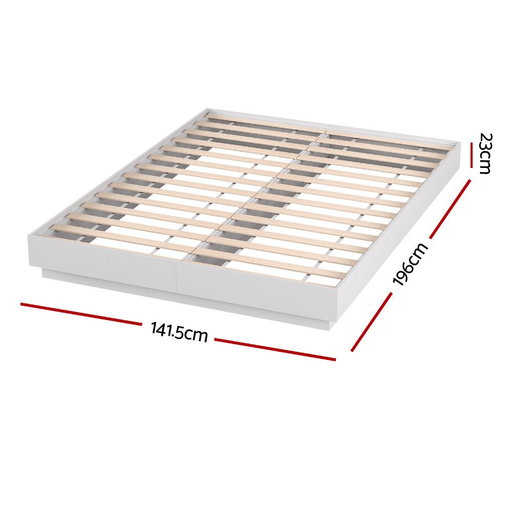 Double Bed Frame with 16Colour Led Light Wooden Platform Bed Base DAYGLOW - Furniture > Bedroom > Beds & Bed Frames - Rivercity House & Home Co. (ABN 18 642 972 209) - Affordable Modern Furniture Australia
