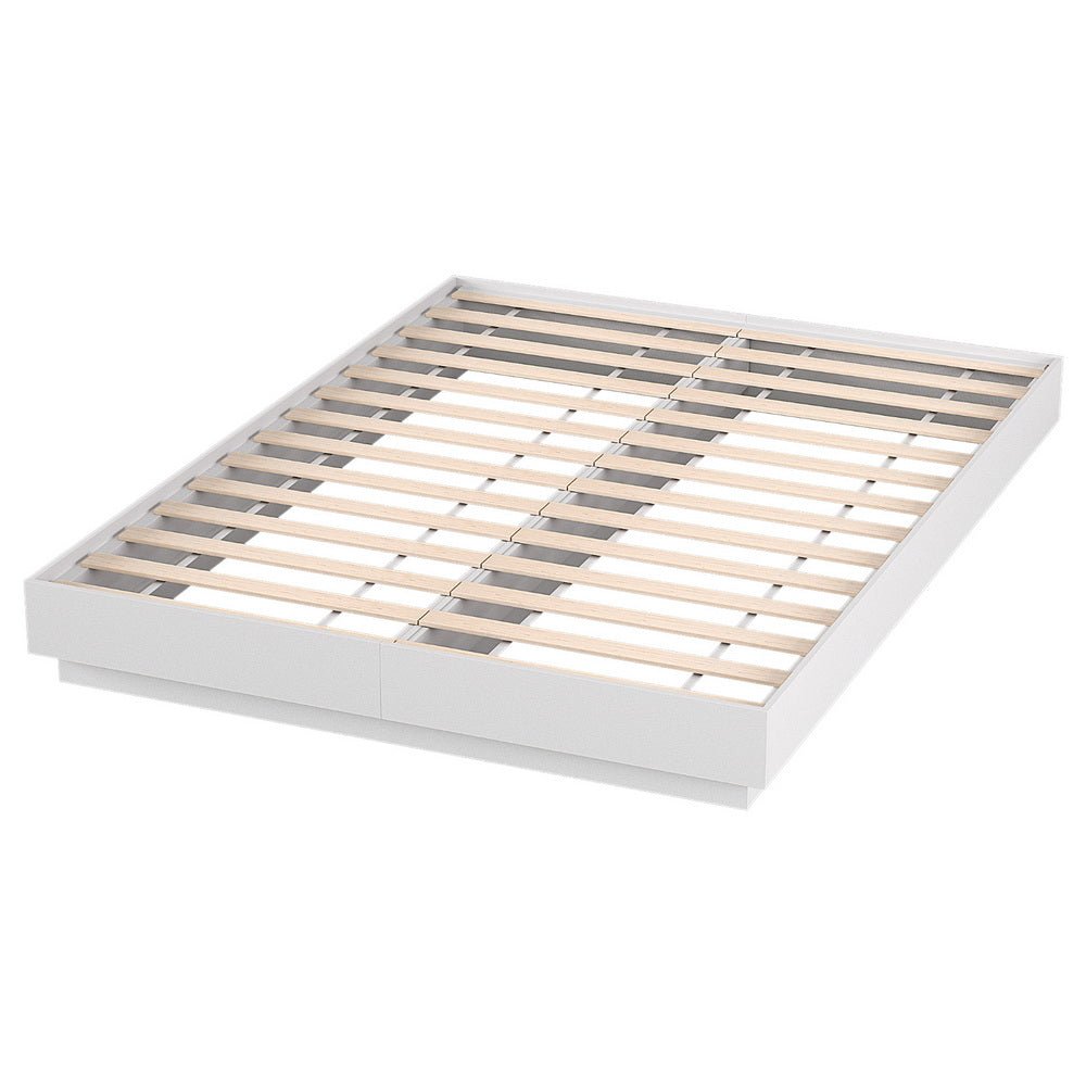 Double Bed Frame with 16Colour Led Light Wooden Platform Bed Base DAYGLOW - Furniture > Bedroom > Beds & Bed Frames - Rivercity House & Home Co. (ABN 18 642 972 209) - Affordable Modern Furniture Australia