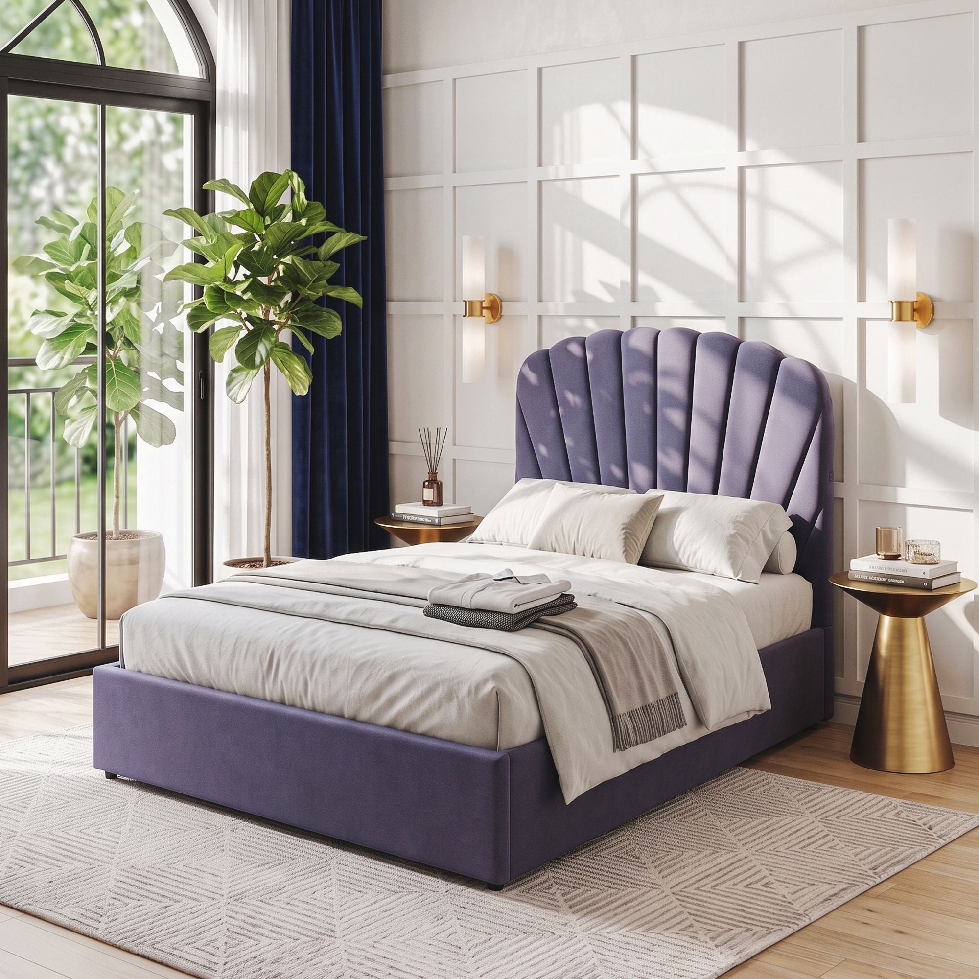 Double Bed Frame with Hydraulic Lift Storage and USB Ports - Grey - Furniture > Bedroom > Beds & Bed Frames - Rivercity House & Home Co. (ABN 18 642 972 209) - Affordable Modern Furniture Australia