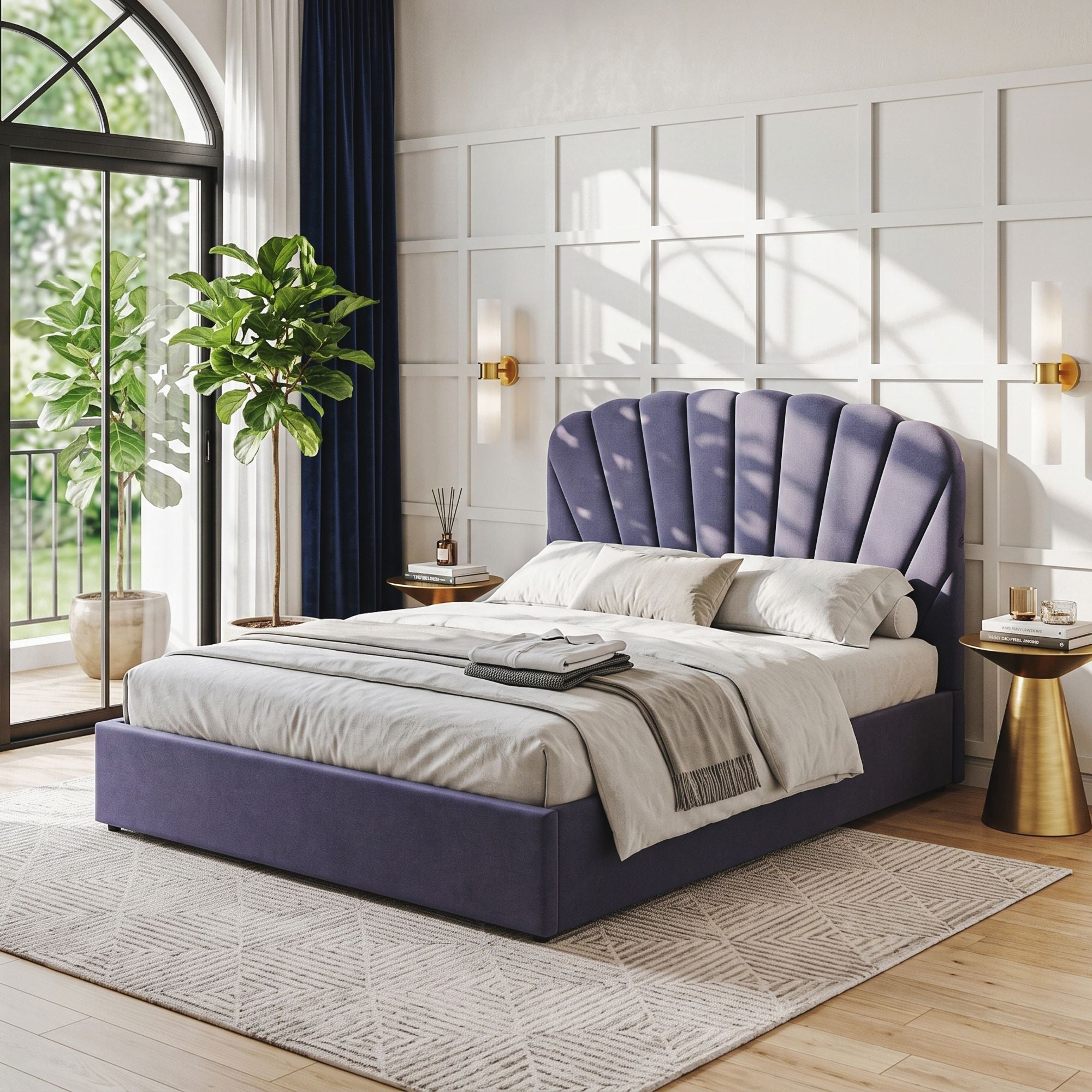 Double Bed Frame with Hydraulic Lift Storage and USB Ports - Grey - Furniture > Bedroom > Beds & Bed Frames - Rivercity House & Home Co. (ABN 18 642 972 209) - Affordable Modern Furniture Australia
