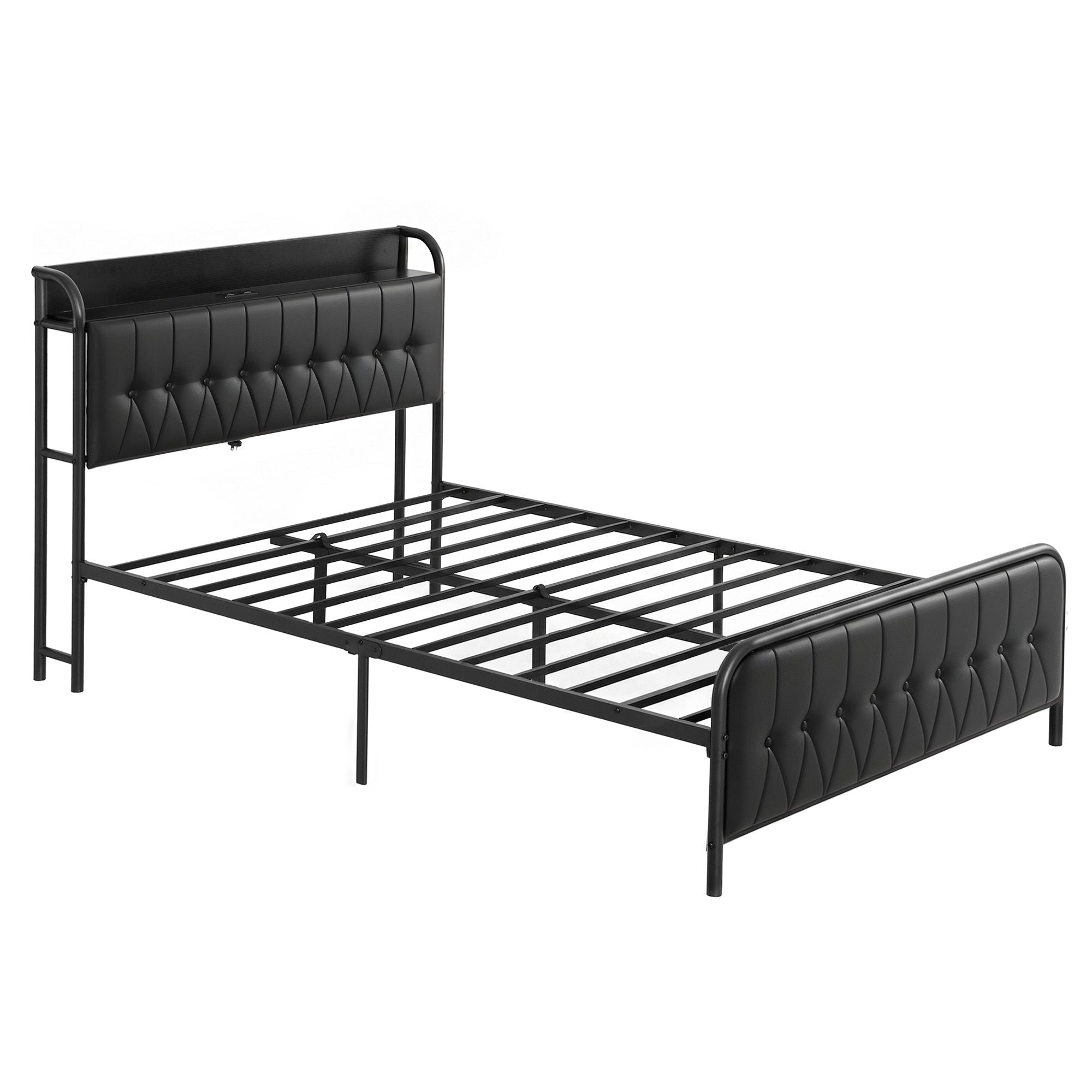 Double Bed Frame with Storage Headboard SAA Certified Charging Station - Furniture > Bedroom > Beds & Bed Frames - Rivercity House & Home Co. (ABN 18 642 972 209) - Affordable Modern Furniture Australia