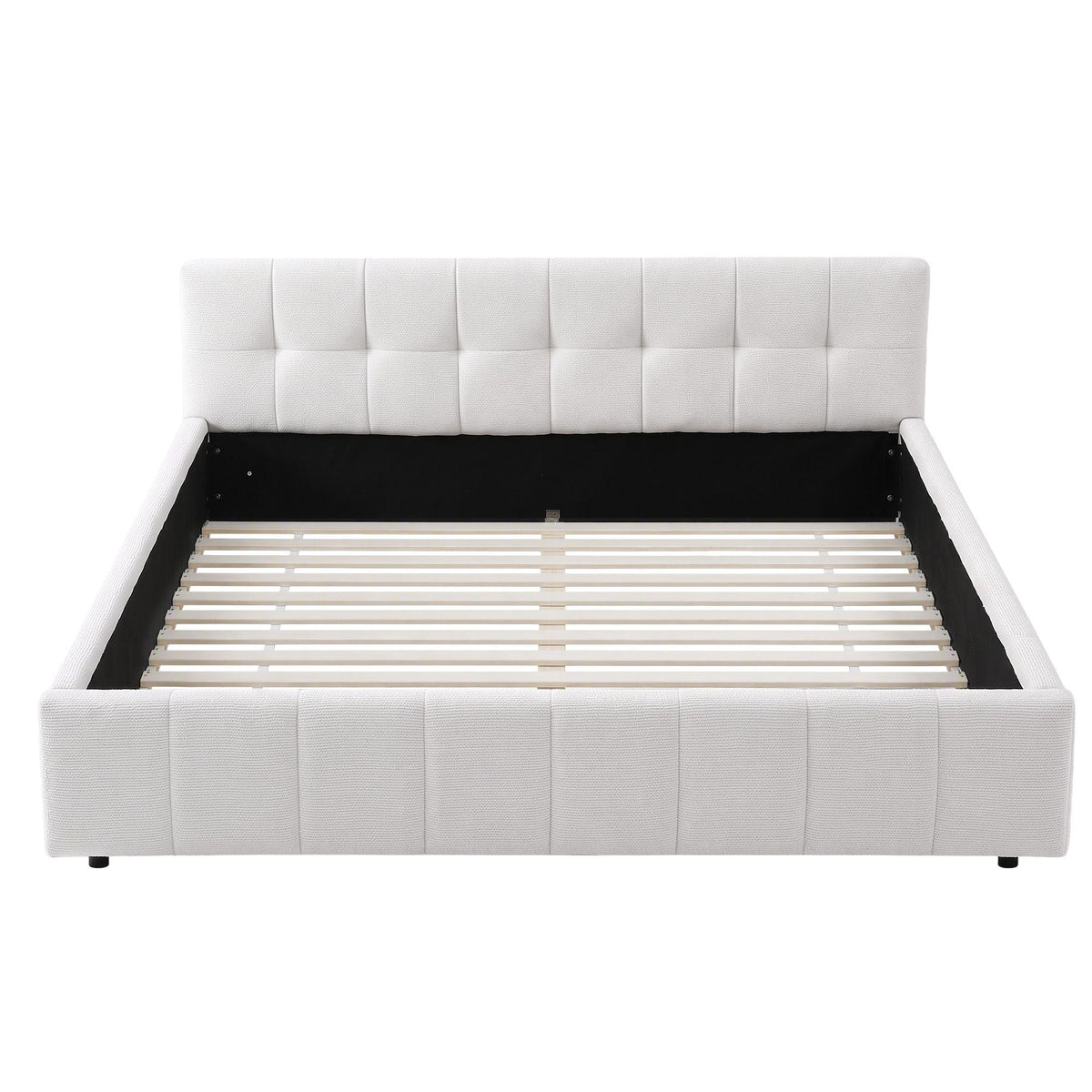 Double Bed Frame with Tufted Headboard, Charging Ports & LED Lights - Furniture > Bedroom > Beds & Bed Frames - Rivercity House & Home Co. (ABN 18 642 972 209) - Affordable Modern Furniture Australia