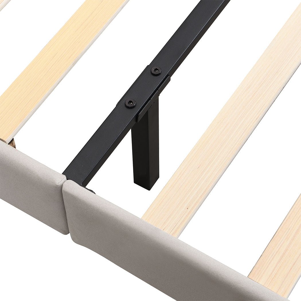 Double Floating Bed Frame with RGB LED and Adjustable Headboard - White - Rivercity House & Home Co. (ABN 18 642 972 209) - Affordable Modern Furniture Australia