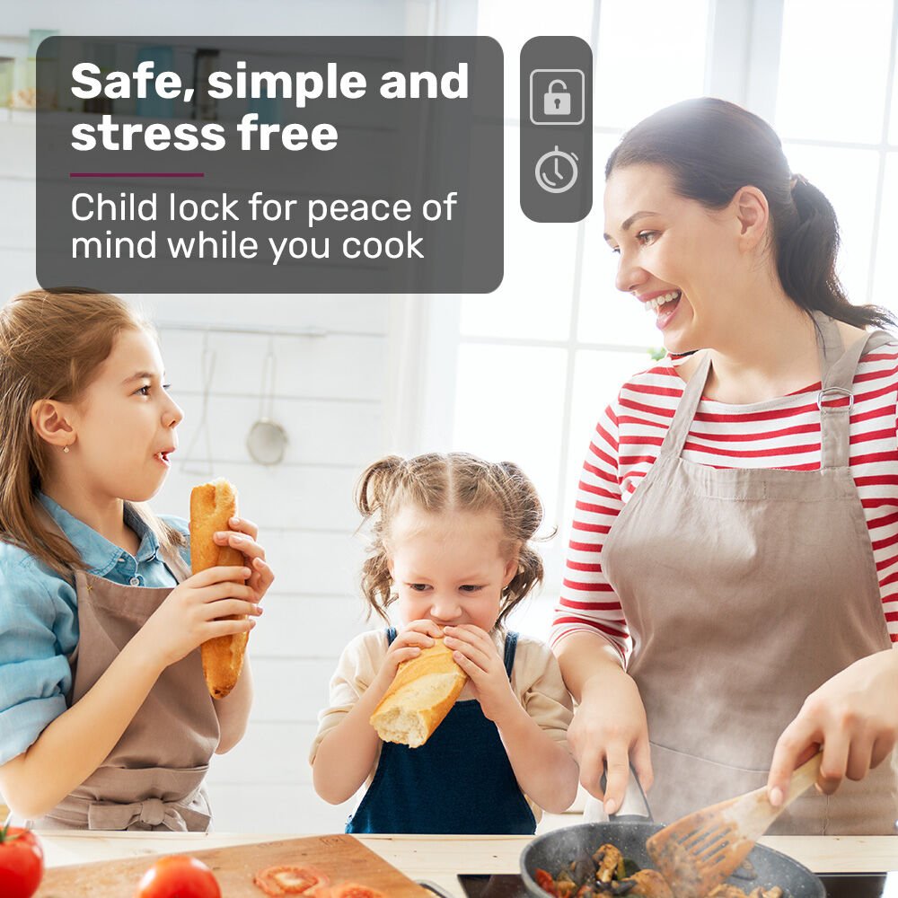 Double Induction Cooktop, 9 Heat Levels, Fast Electric Portable Cooker, Touch Controls, Standard 10A Power Plug - Appliances > Kitchen Appliances > Cooktops & Stoves - Rivercity House & Home Co. (ABN 18 642 972 209) - Affordable Modern Furniture Australia
