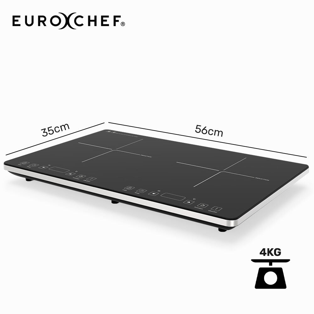 Double Induction Cooktop, 9 Heat Levels, Fast Electric Portable Cooker, Touch Controls, Standard 10A Power Plug - Appliances > Kitchen Appliances > Cooktops & Stoves - Rivercity House & Home Co. (ABN 18 642 972 209) - Affordable Modern Furniture Australia