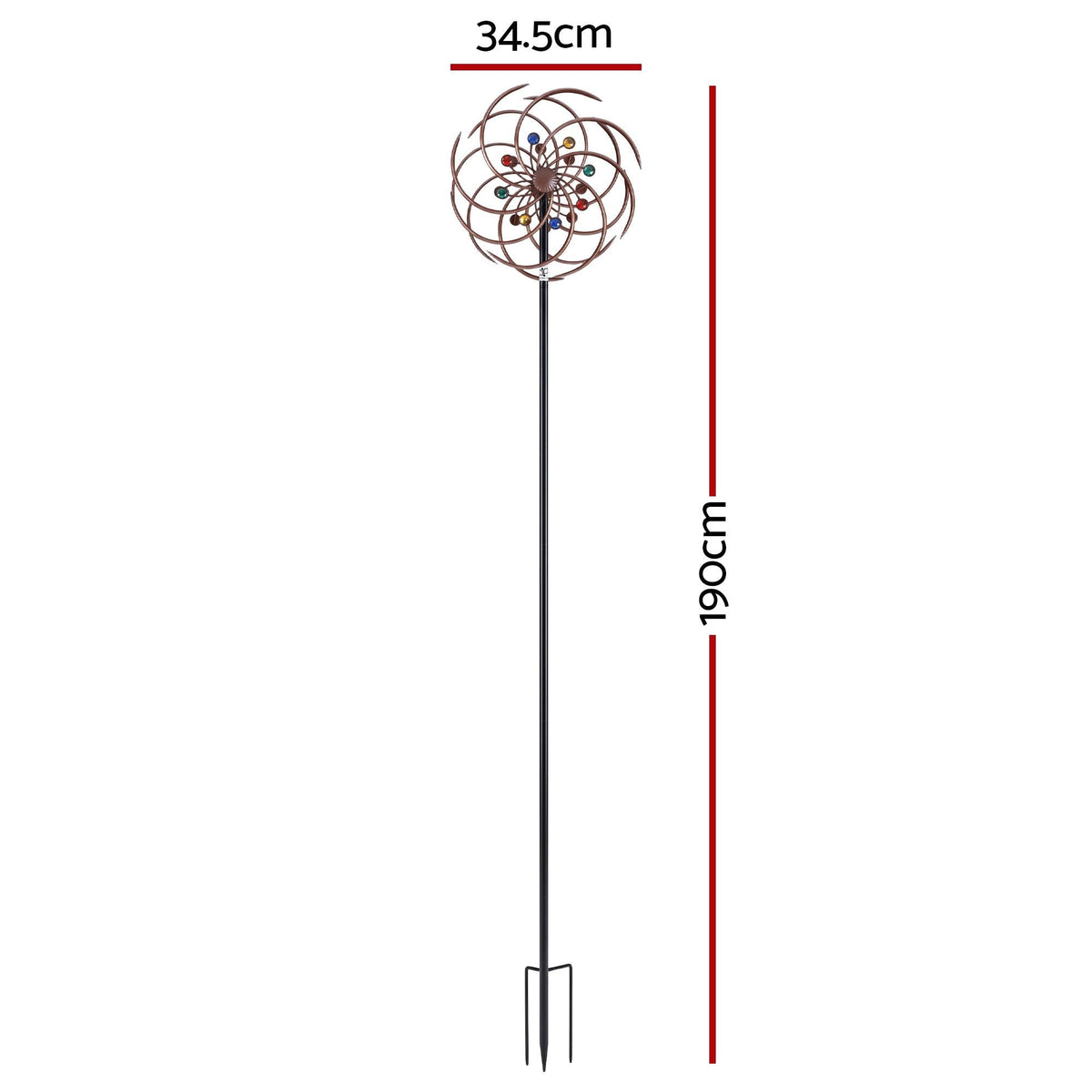 Double Layer Metal Garden Windmill Wind Spinner 190cm - Bronze - Home & Garden > Decor > Garden Ornaments - Rivercity House & Home Co. (ABN 18 642 972 209) - Affordable Modern Furniture Australia