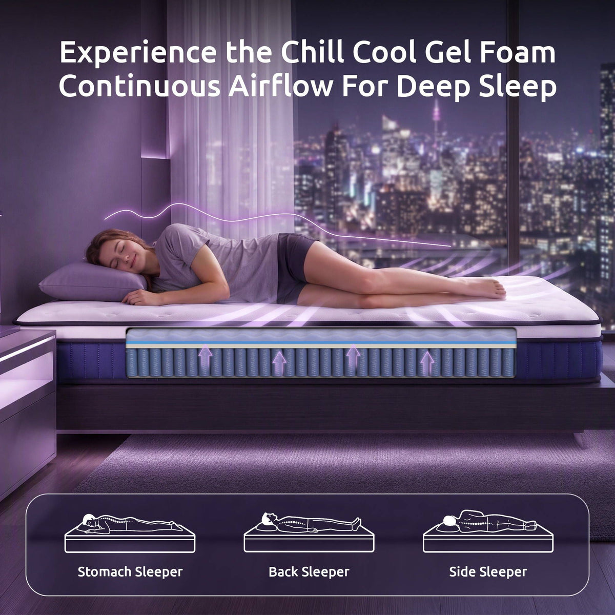 Double Mattress 23cm Pocket Spring Cooling Gel Foam Medium-Firm Support - White - Furniture > Mattresses > Double Mattress - Rivercity House & Home Co. (ABN 18 642 972 209) - Affordable Modern Furniture Australia