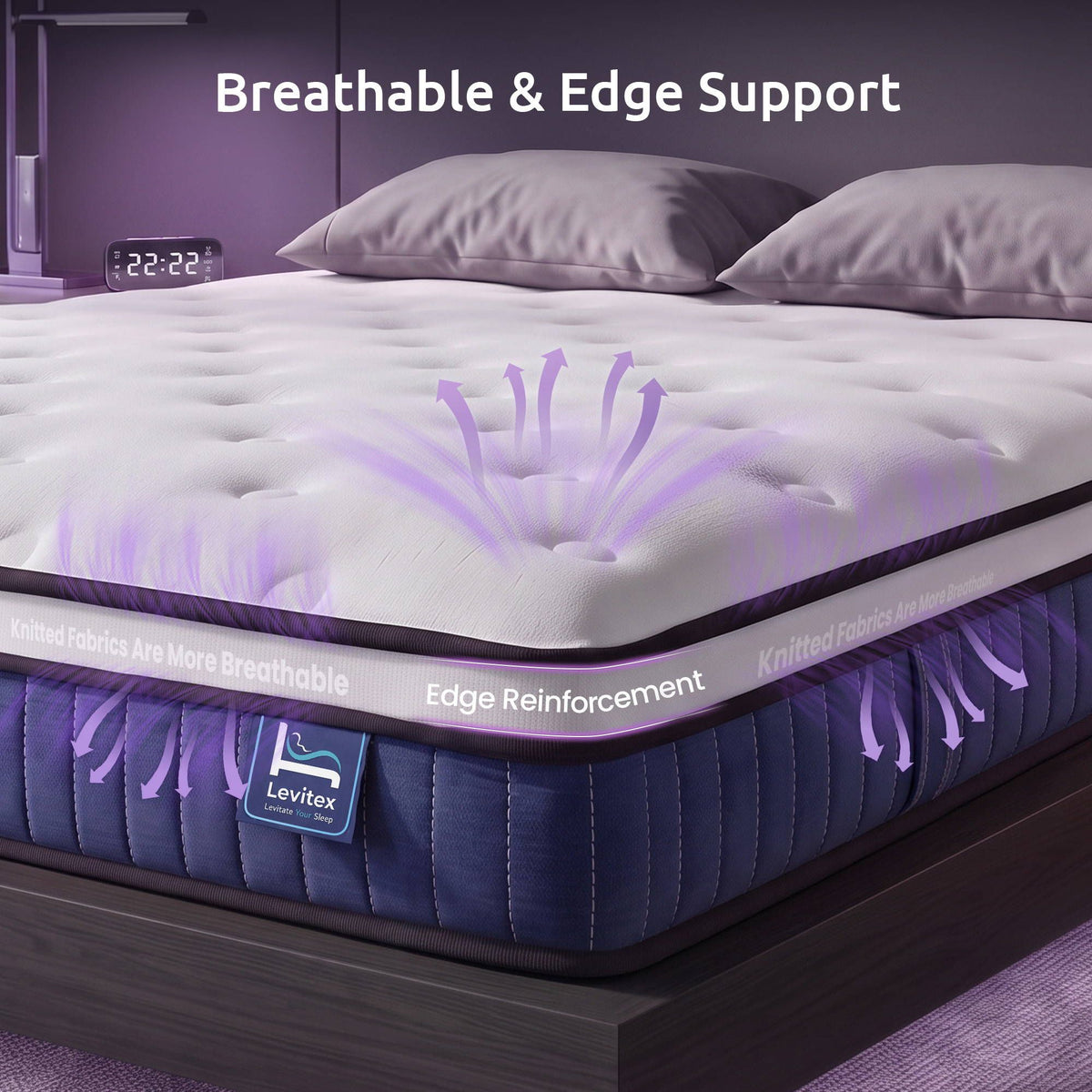 Double Mattress 23cm Pocket Spring Cooling Gel Foam Medium-Firm Support - White - Furniture > Mattresses > Double Mattress - Rivercity House & Home Co. (ABN 18 642 972 209) - Affordable Modern Furniture Australia