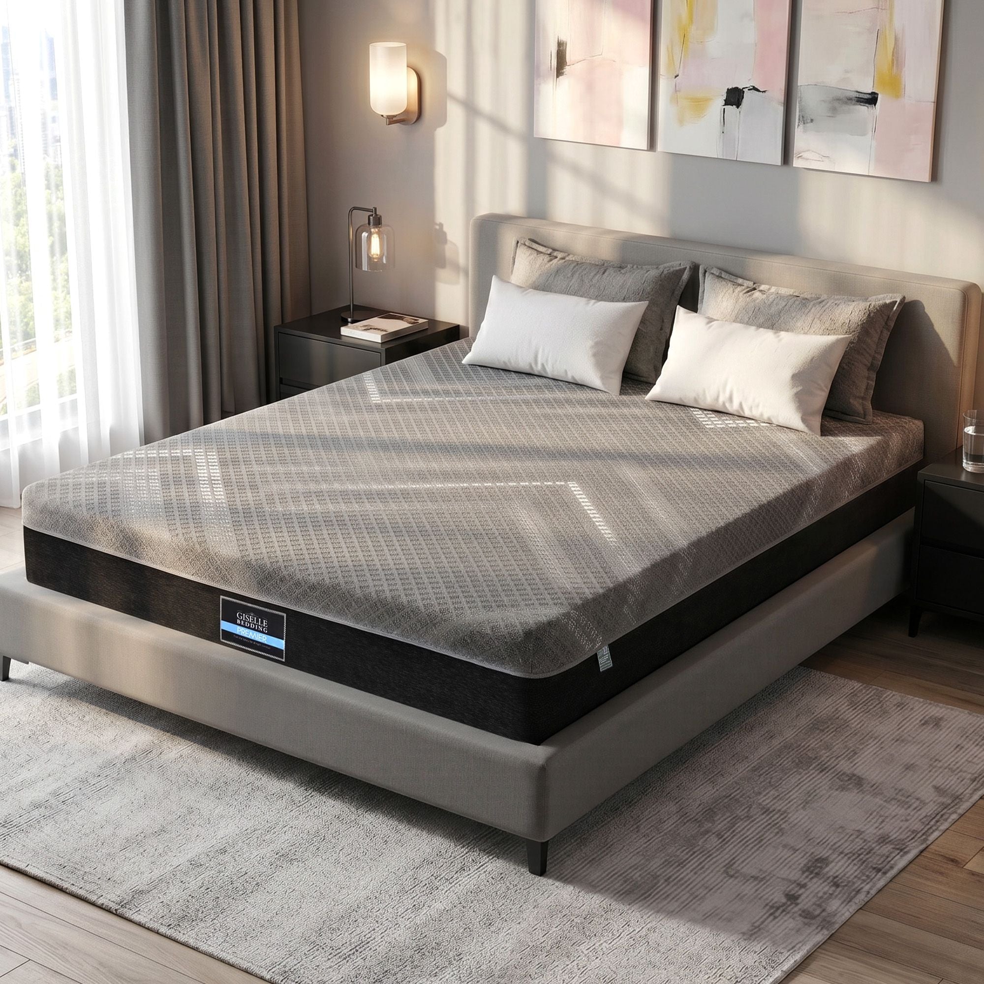 Double Mattress 26cm Firm Pocket Spring with Dual Edge Support - Dark Grey - Furniture > Mattresses > Double Mattress - Rivercity House & Home Co. (ABN 18 642 972 209) - Affordable Modern Furniture Australia