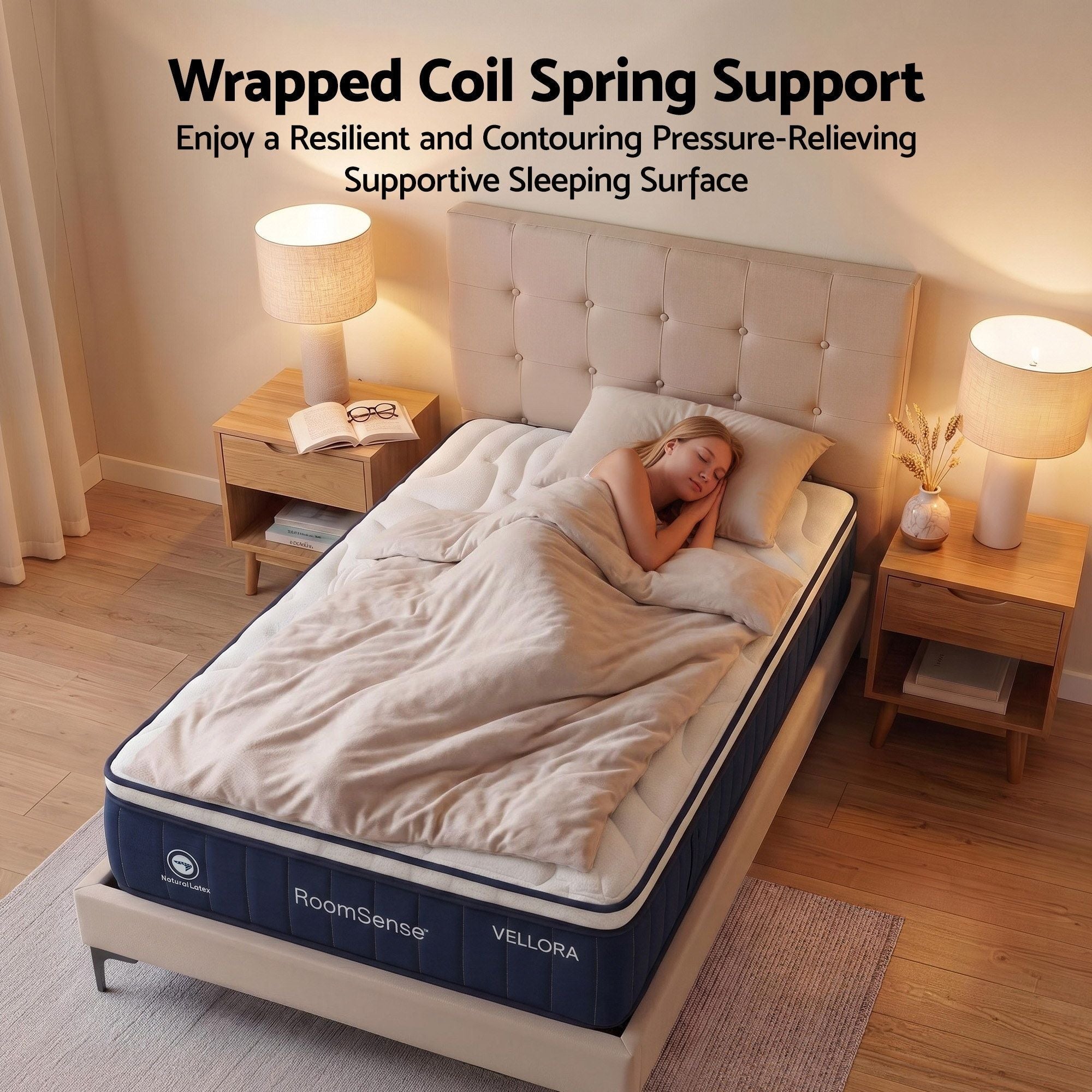 Double Mattress , 30cm Medium Firm Hybrid Mattress with Latex Lumbar Support for Back Pain Relief , Pocket Spring Mattress Double Size in a Box - Furniture > Mattresses > Double Mattress - Rivercity House & Home Co. (ABN 18 642 972 209) - Affordable Modern Furniture Australia