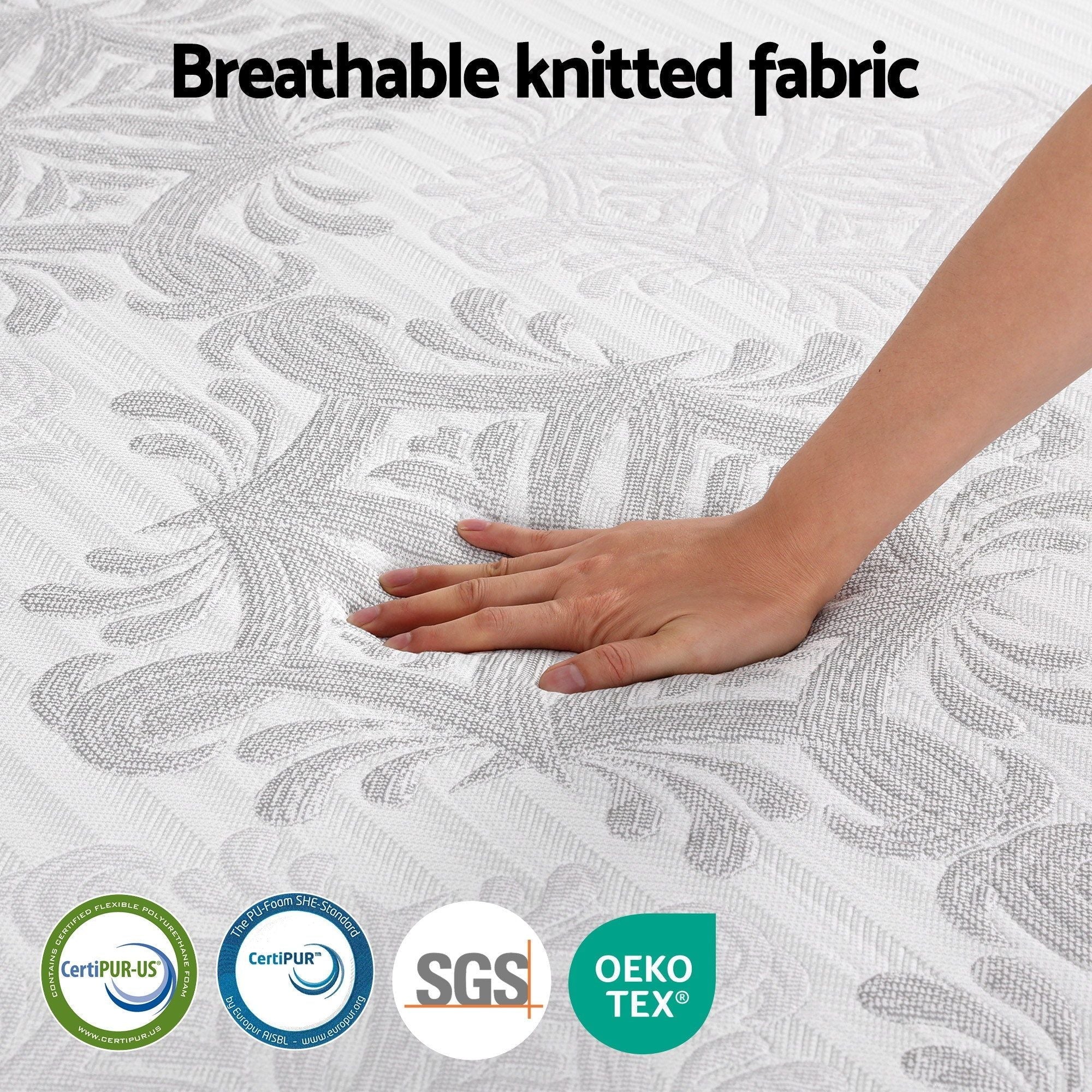 Double Mattress 37cm 4-in-1 Adjustable Firmness Cooling Gel Memory Foam Dual-Zone Flippable for Couples - White and Grey - Furniture > Mattresses > Double Mattress - Rivercity House & Home Co. (ABN 18 642 972 209) - Affordable Modern Furniture Australia