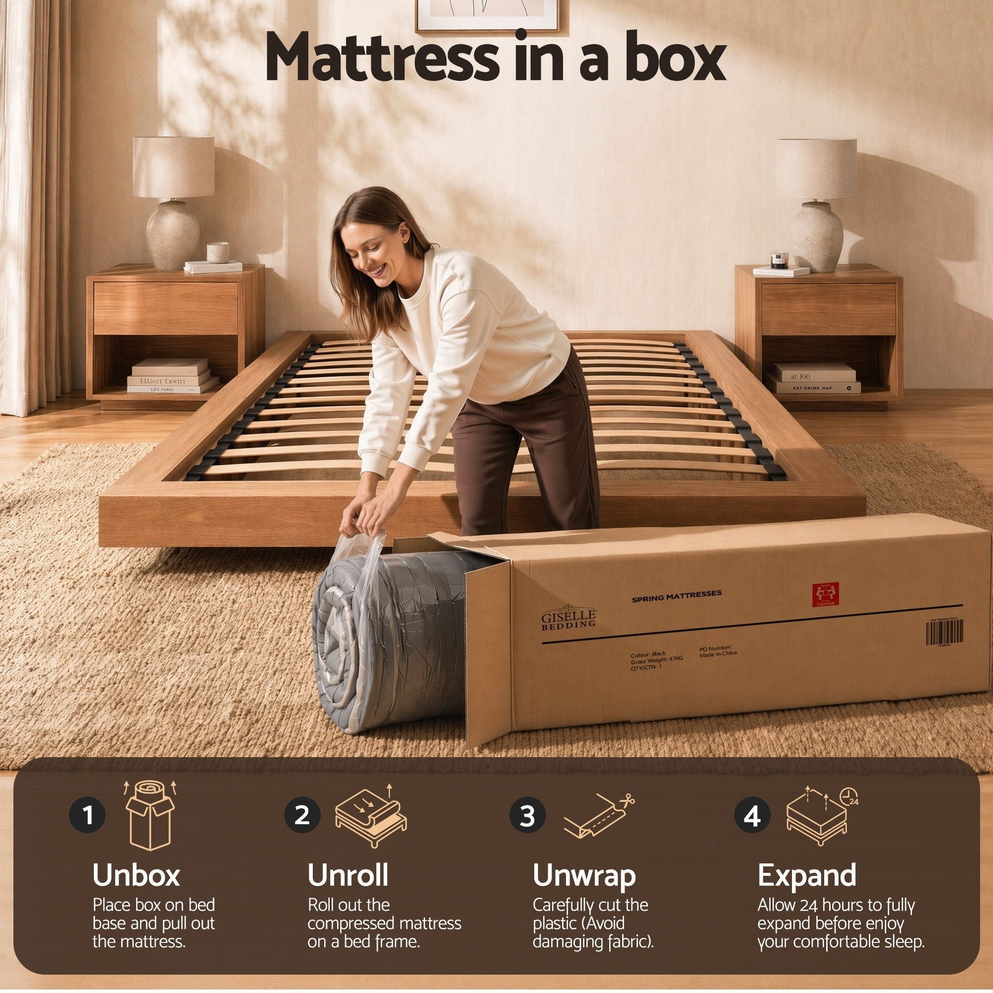 Double Mattress 37cm 4-in-1 Adjustable Firmness Cooling Gel Memory Foam Dual-Zone Flippable for Couples - White and Grey - Furniture > Mattresses > Double Mattress - Rivercity House & Home Co. (ABN 18 642 972 209) - Affordable Modern Furniture Australia