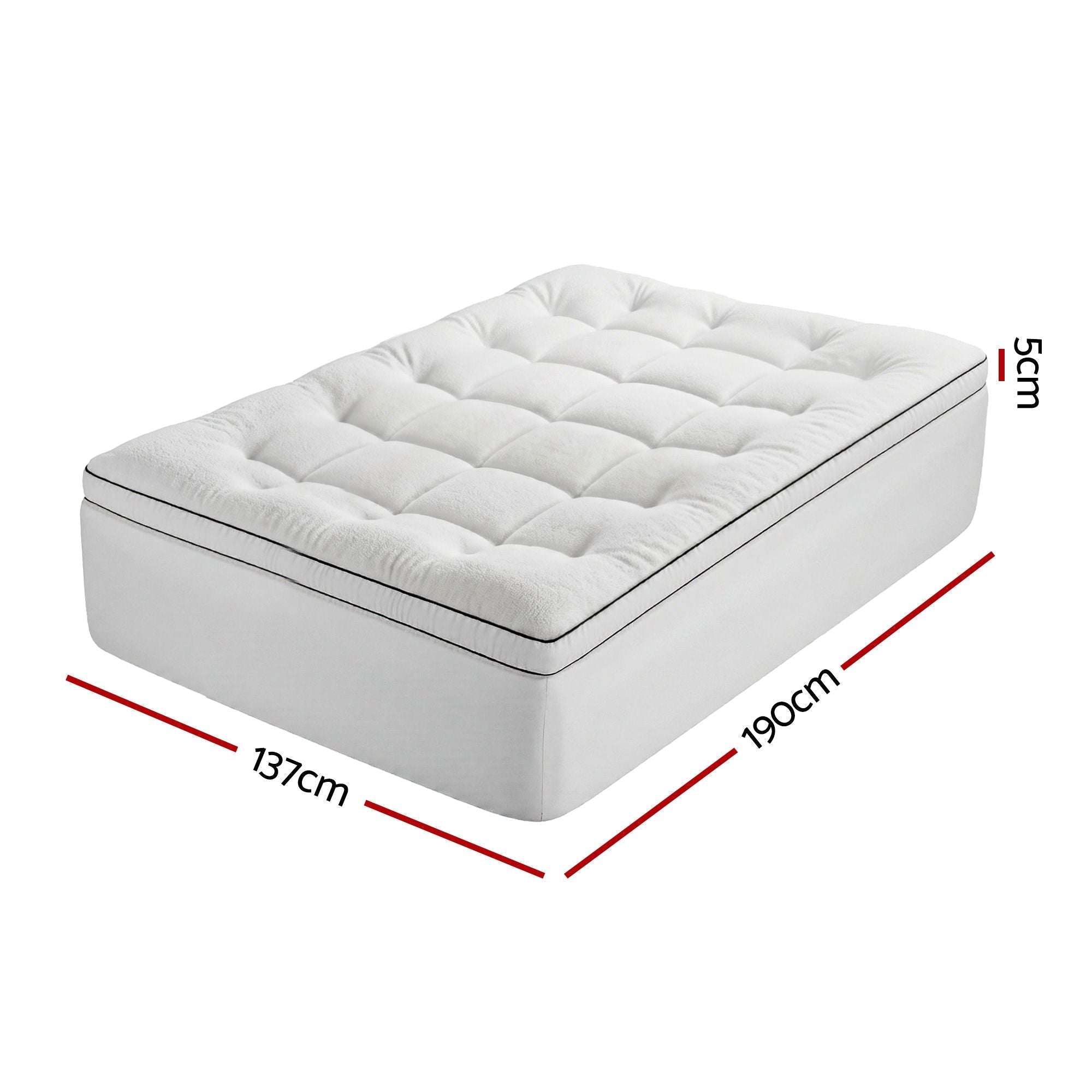 Double Mattress Topper 5cm Coral Fleece - Furniture > Mattresses > Mattress Toppers - Rivercity House & Home Co. (ABN 18 642 972 209) - Affordable Modern Furniture Australia
