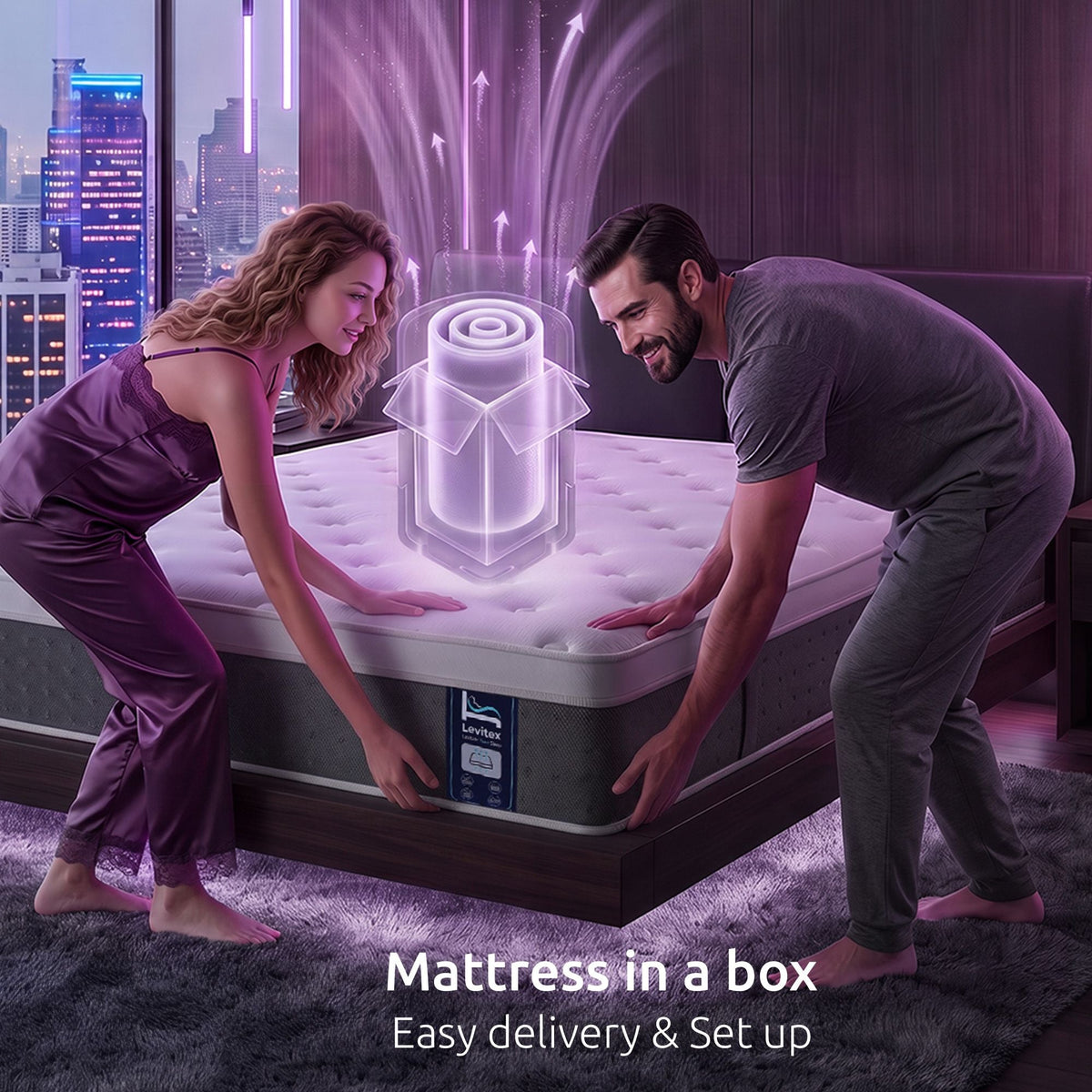 Double Mattress with 5-Zone Pocket Springs, Lumbar Support & Cooling Gel Memory Foam - White - Furniture > Mattresses > Double Mattress - Rivercity House & Home Co. (ABN 18 642 972 209) - Affordable Modern Furniture Australia