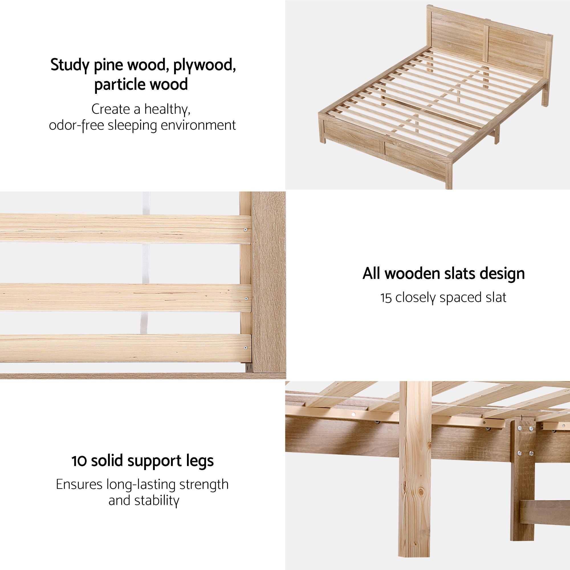Double Medium Soft Gel Mattress 34cm with Oatmeal Bed Frame Bundle - Furniture > Bedroom > Beds & Bed Frames - Rivercity House & Home Co. (ABN 18 642 972 209) - Affordable Modern Furniture Australia