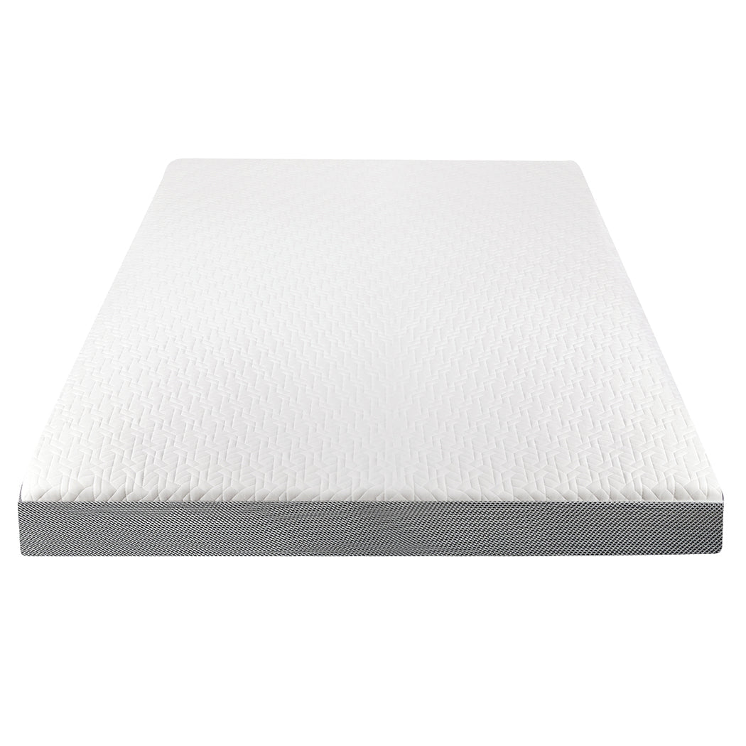 Double Memory Foam Mattress Topper All Season with Anti - Slip - White & Grey - Rivercity House & Home Co. (ABN 18 642 972 209) - Affordable Modern Furniture Australia