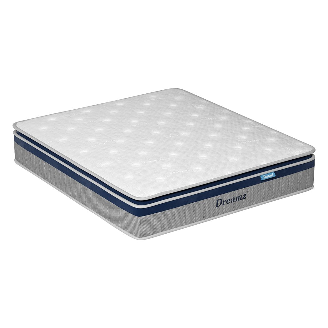 Double Pillow Top Spring Mattress 32cm Thickness - White - Rivercity House & Home Co. (ABN 18 642 972 209) - Affordable Modern Furniture Australia