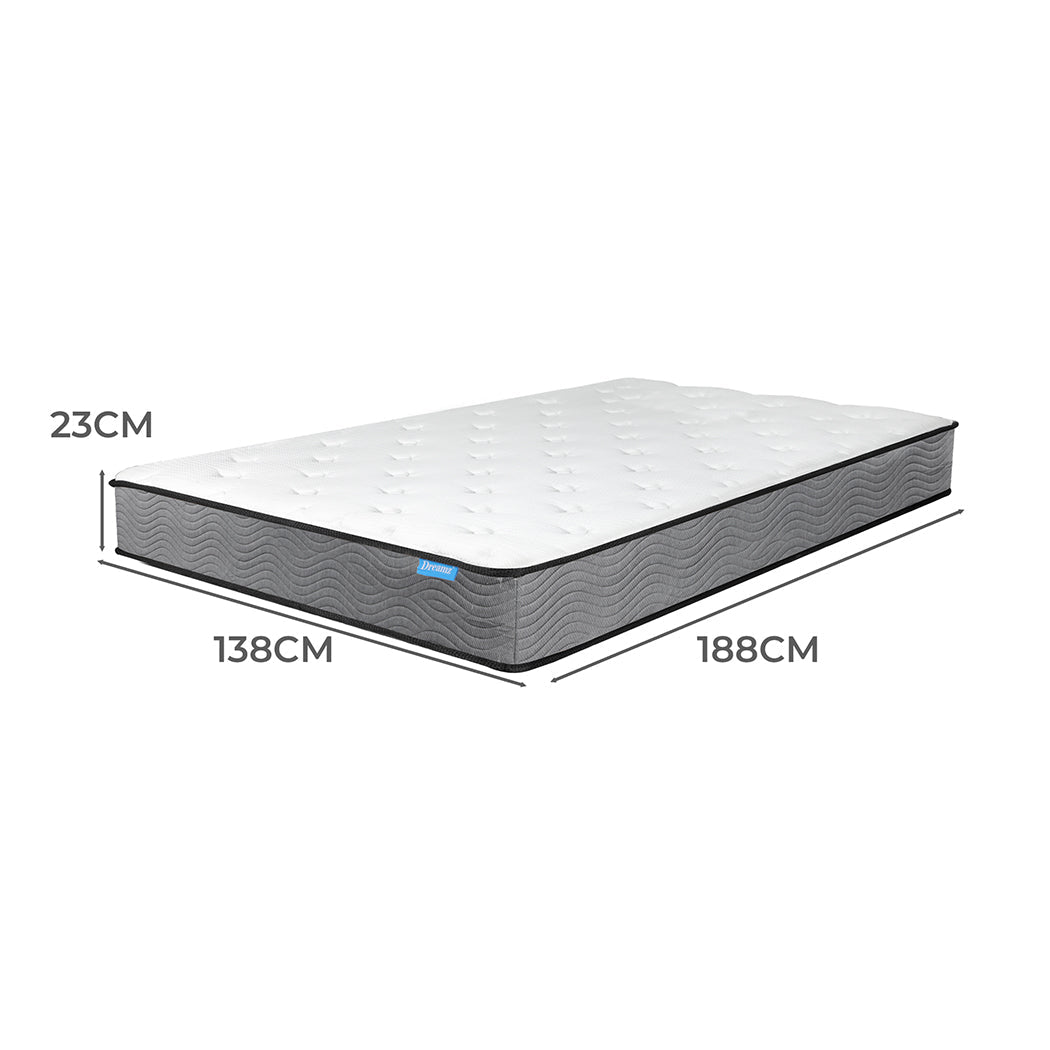 Double Pocket Spring Mattress Extra Firm 23cm - White - Rivercity House & Home Co. (ABN 18 642 972 209) - Affordable Modern Furniture Australia