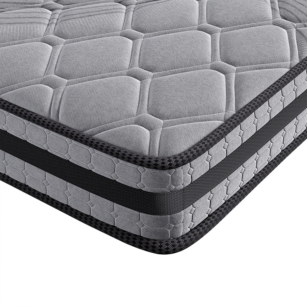 Double Pocket Spring Mattress Medium Firm - Grey - Rivercity House & Home Co. (ABN 18 642 972 209) - Affordable Modern Furniture Australia