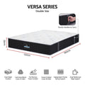 Double Reversible 35cm Spring Mattress with Cashmere Cover and Gel Foam Firm - White and Charcoal