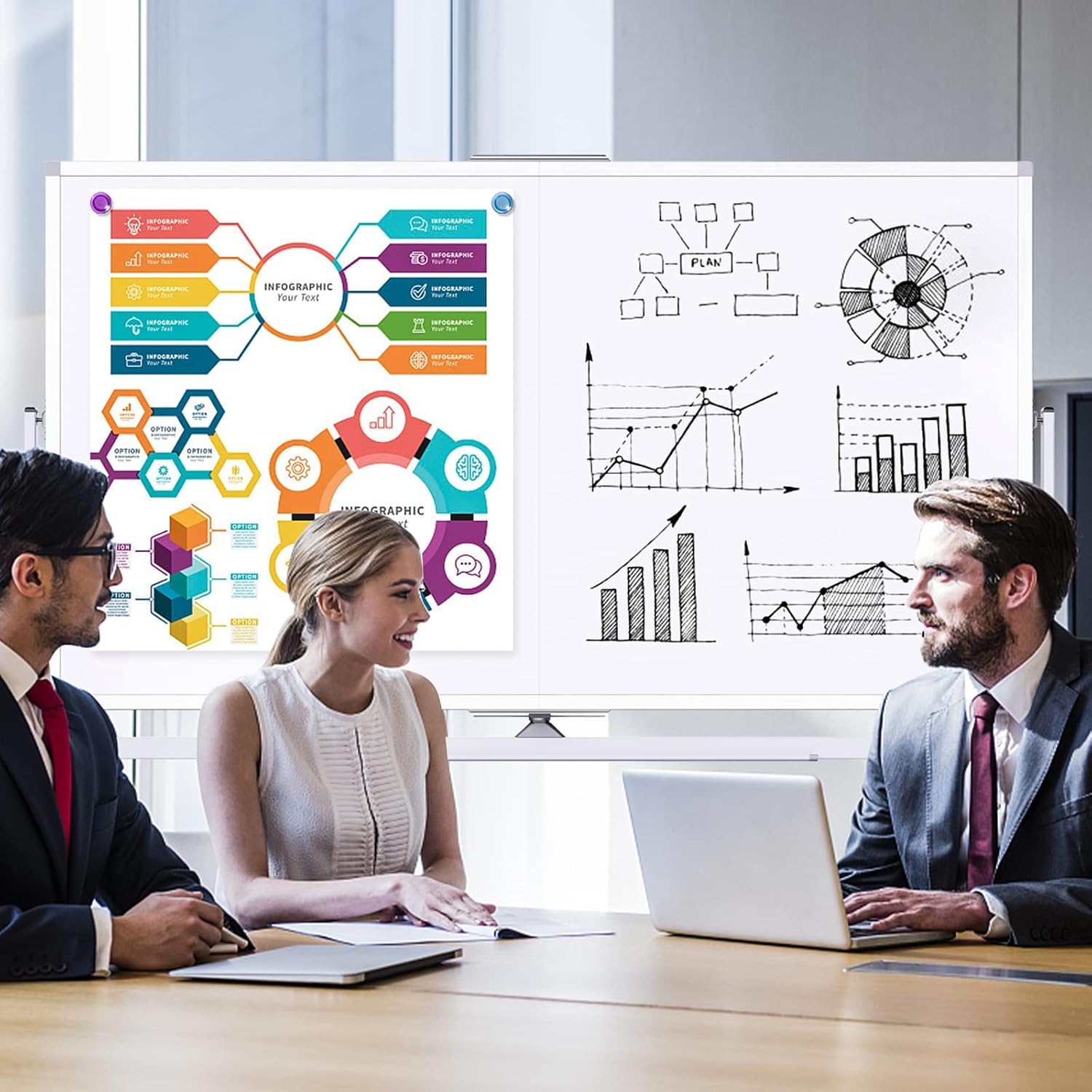 Double - Sided Magnetic Whiteboard 120x90cm with Wheels, Reversible Design for School, Office & Home - Furniture > Dining > Buffets & Sideboards - Rivercity House & Home Co. (ABN 18 642 972 209) - Affordable Modern Furniture Australia