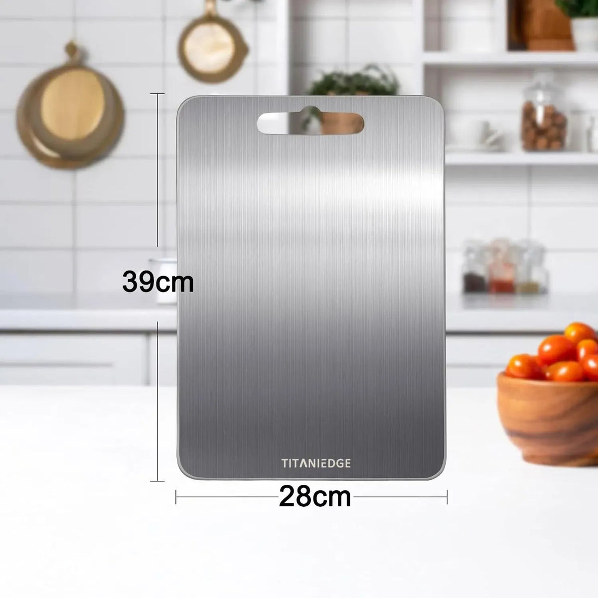 Double-Sided Titanium Cutting Board 39x28cm for Kitchen and Camping - Silver - Home & Garden > Kitchenware > Cutlery - Rivercity House & Home Co. (ABN 18 642 972 209) - Affordable Modern Furniture Australia