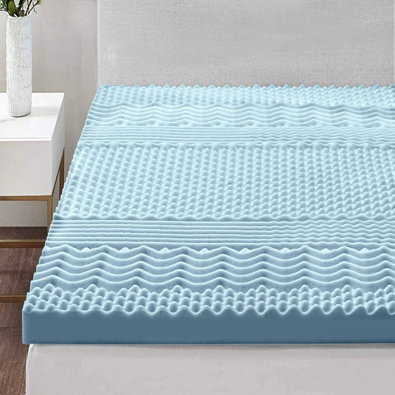 Double Size | Cool Gel 7 - zone Memory Foam Mattress Topper w/Bamboo Cover 8cm - Rivercity House & Home Co. (ABN 18 642 972 209) - Affordable Modern Furniture Australia