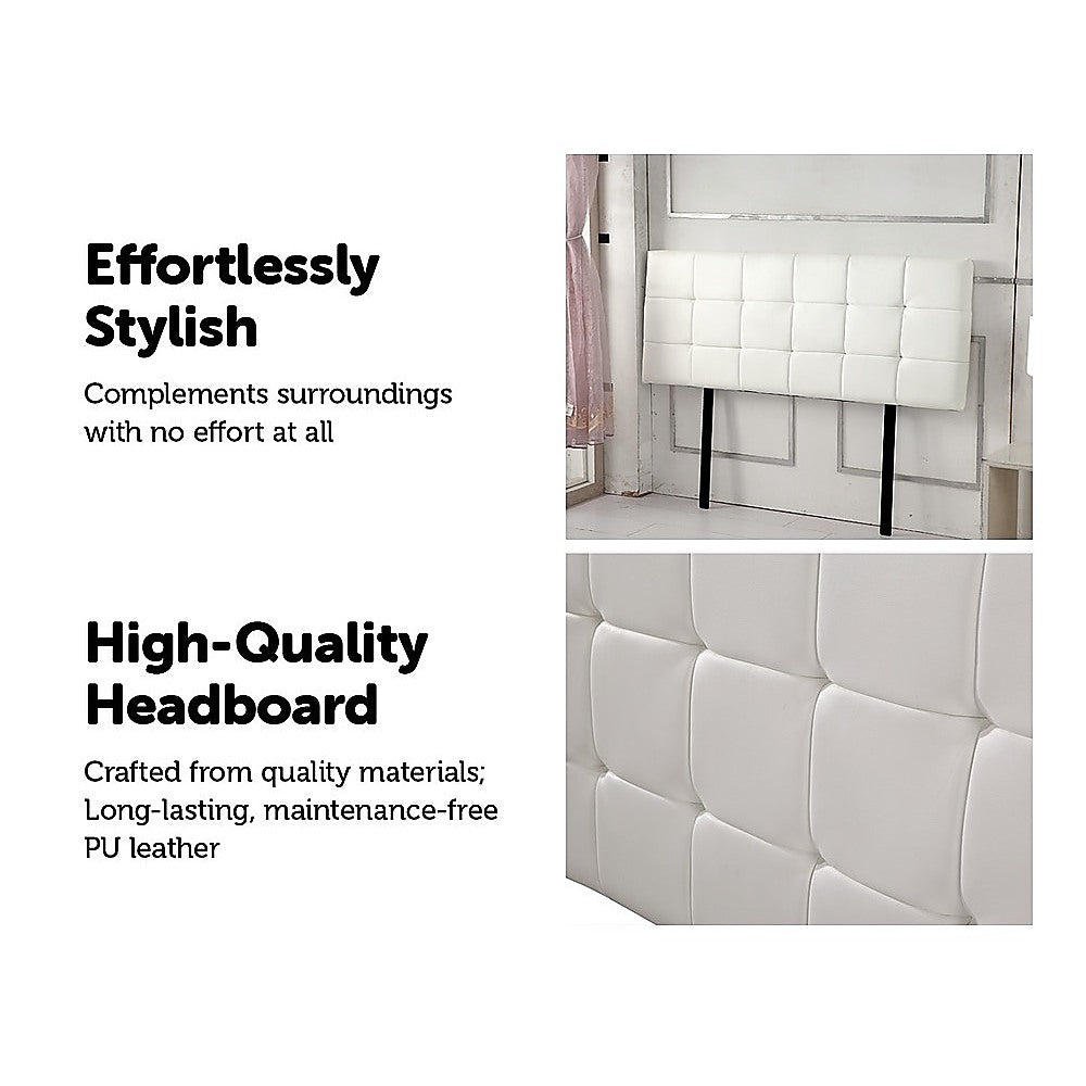 Double Size | Deluxe Headboard Bedhead (White) - Rivercity House & Home Co. (ABN 18 642 972 209) - Affordable Modern Furniture Australia