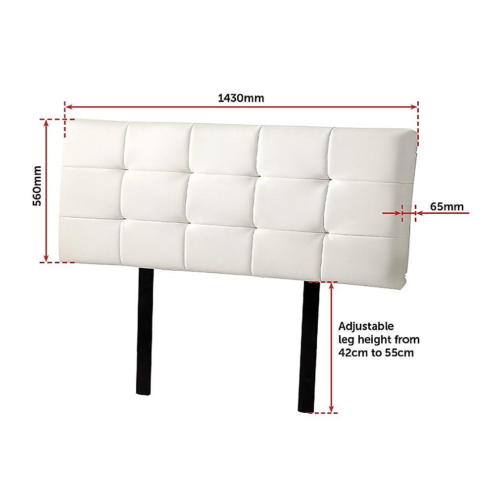 Double Size | Deluxe Headboard Bedhead (White) - Rivercity House & Home Co. (ABN 18 642 972 209) - Affordable Modern Furniture Australia