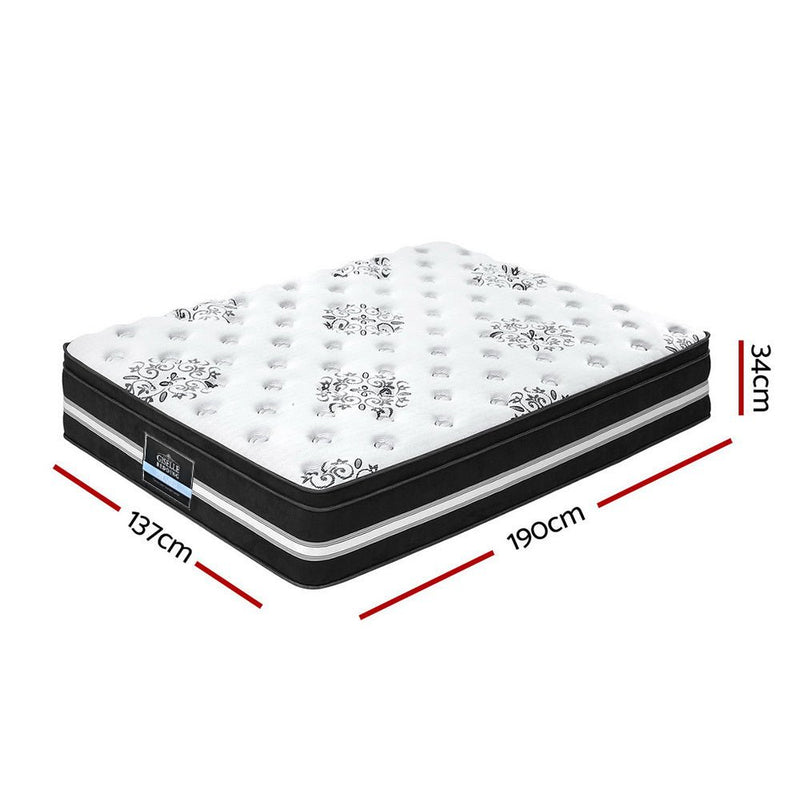 Double Size | Donegal Euro Top Cool Gel Pocket Spring Mattress (Medium Firm) - Rivercity House & Home Co. (ABN 18 642 972 209) - Affordable Modern Furniture Australia